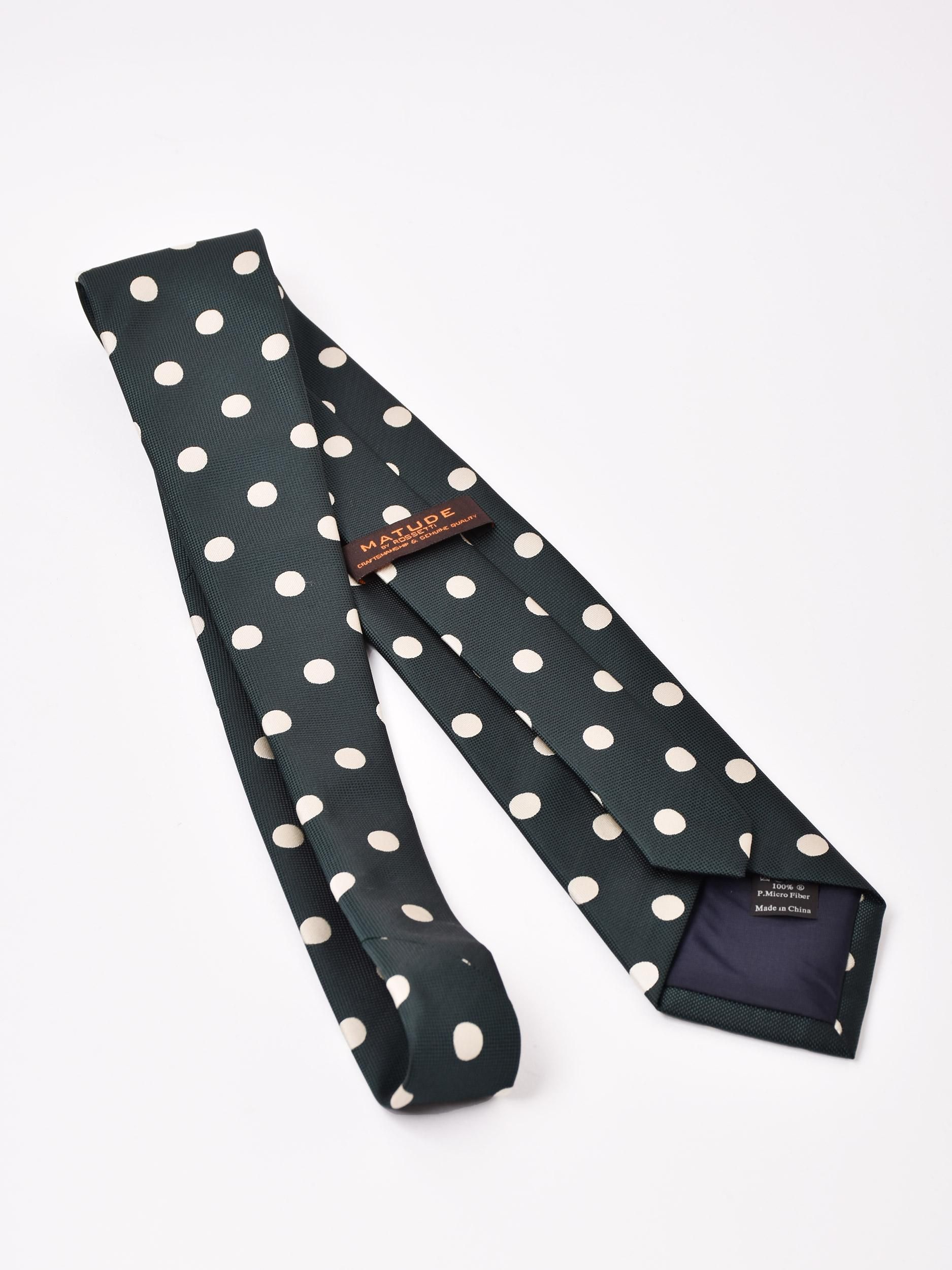 3色展開】ドット柄 ネクタイ グリーン - 古着屋グレープフルーツ