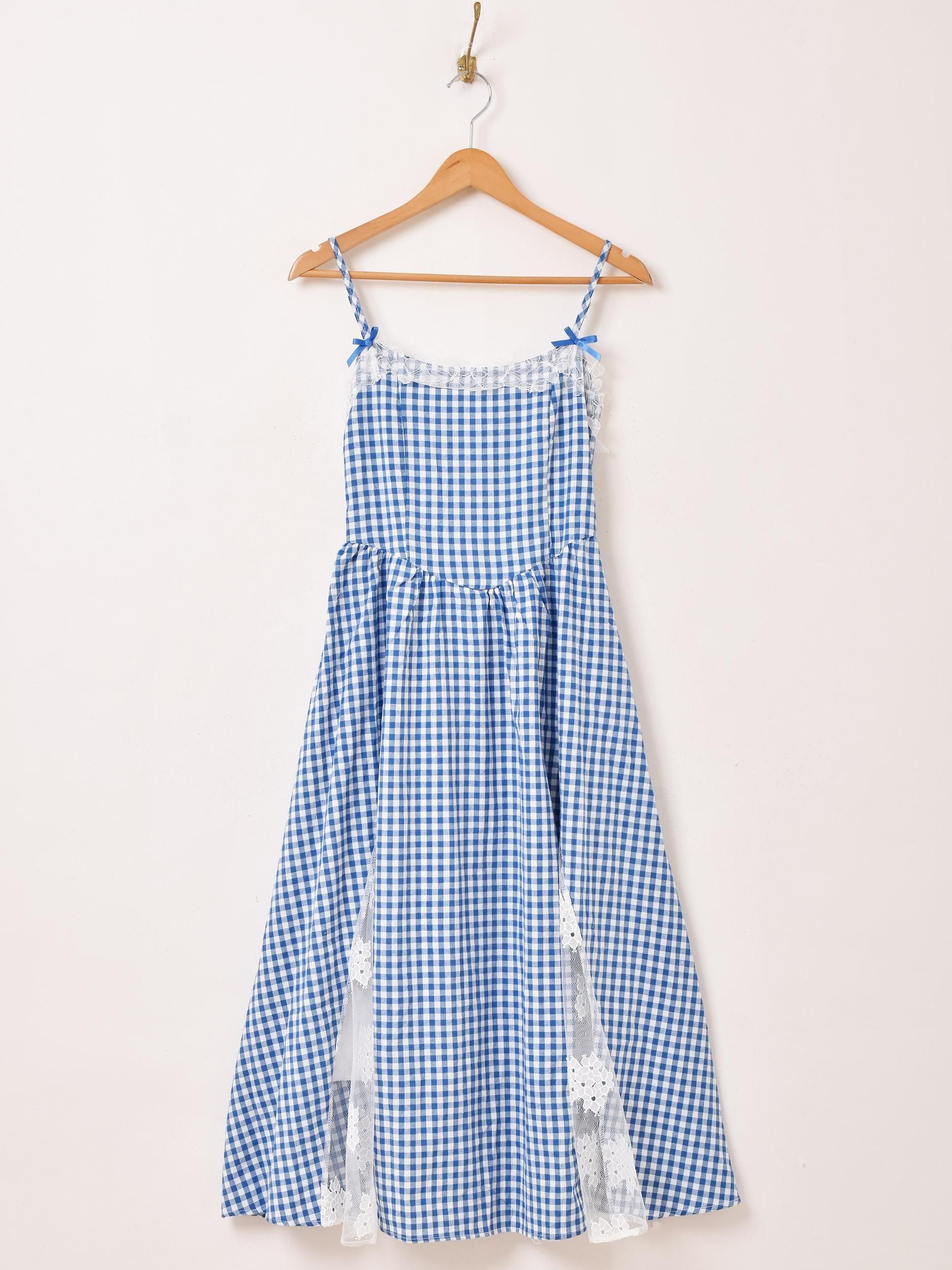 2色展開】「Meridian」ギンガムチェック×レース キャミソール