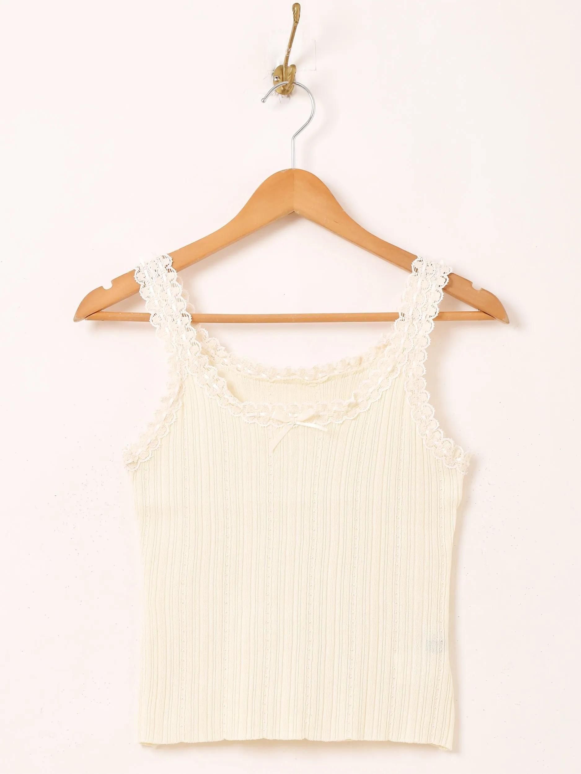 hardys古着屋vintageベージュレースキャミソールタンクトップ Vintage Tops - Comyu