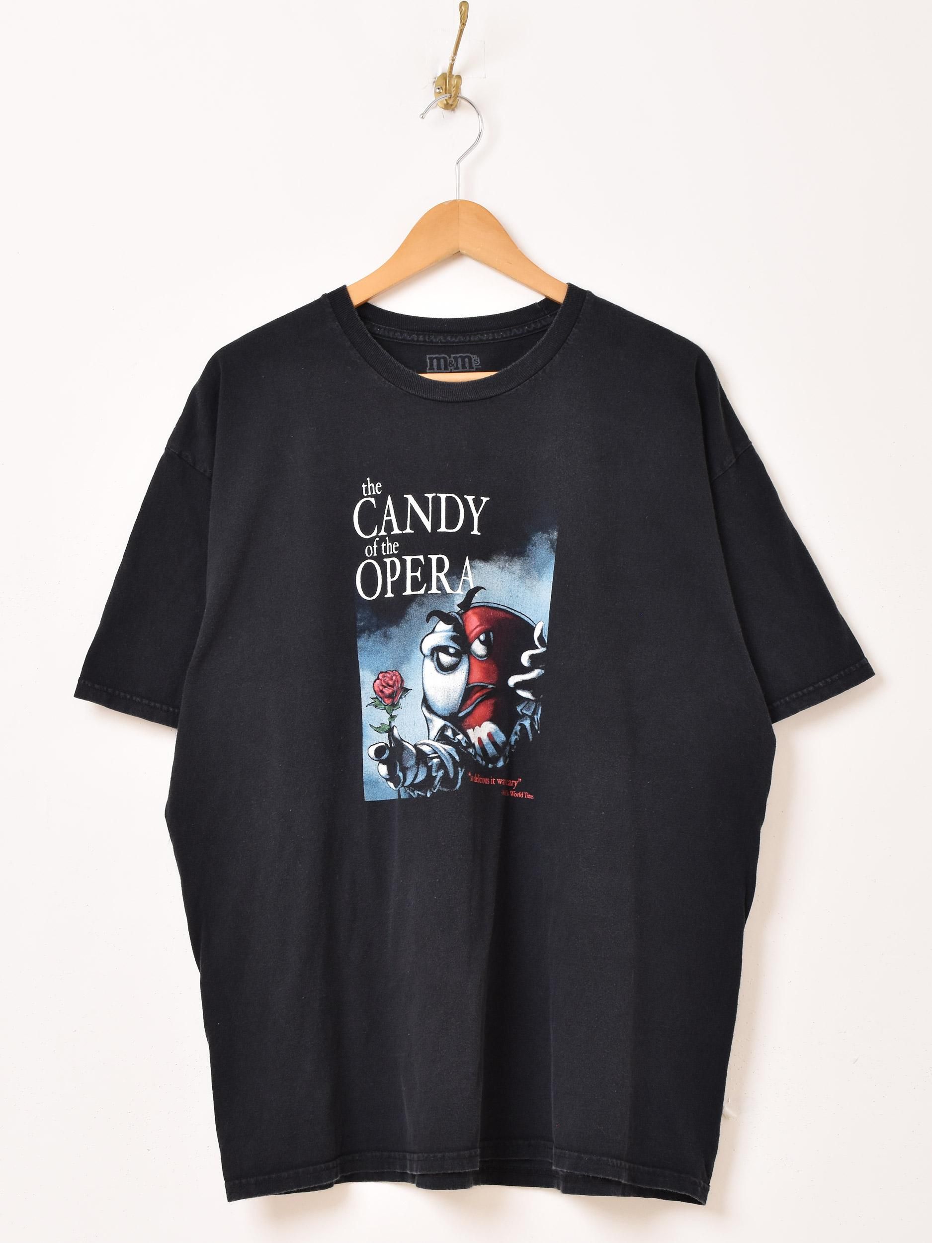 カナダ製 古着 90's オペラ座の怪人 薔薇 Tシャツ 黒 フェード カニエ カナダ製 古着 90's オペラ座の怪人 薔薇 Tシャツ 黒 フェード