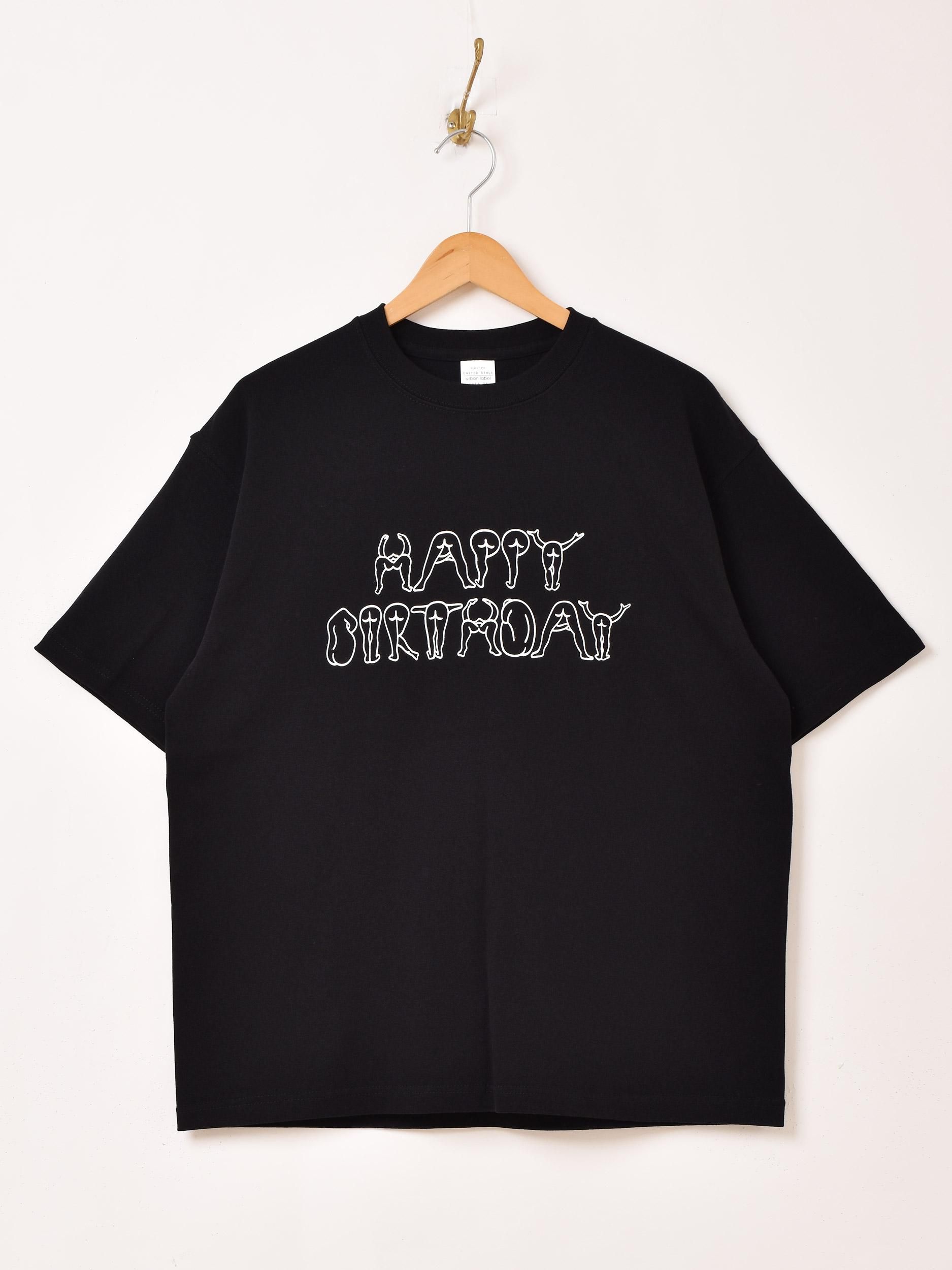 2色展開】プリントTシャツ「HAPPY BIRTHDAY」 ブラック - 古着屋