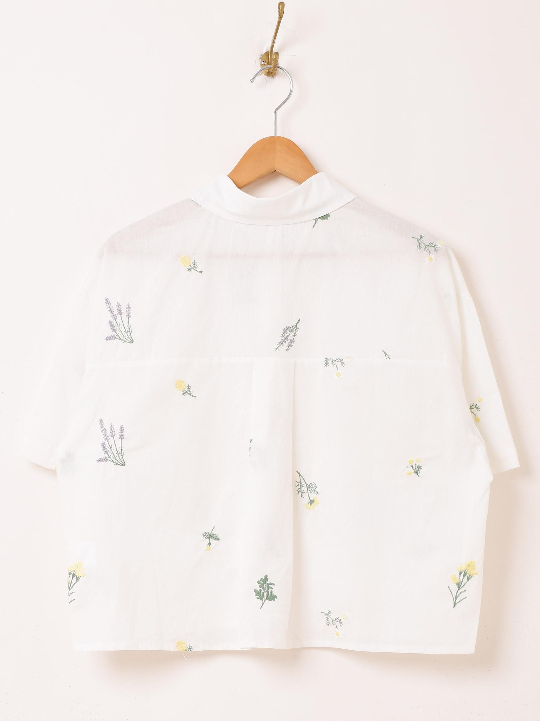 2色展開】「Elcamino」アソート 刺繍 半袖シャツ グリーン