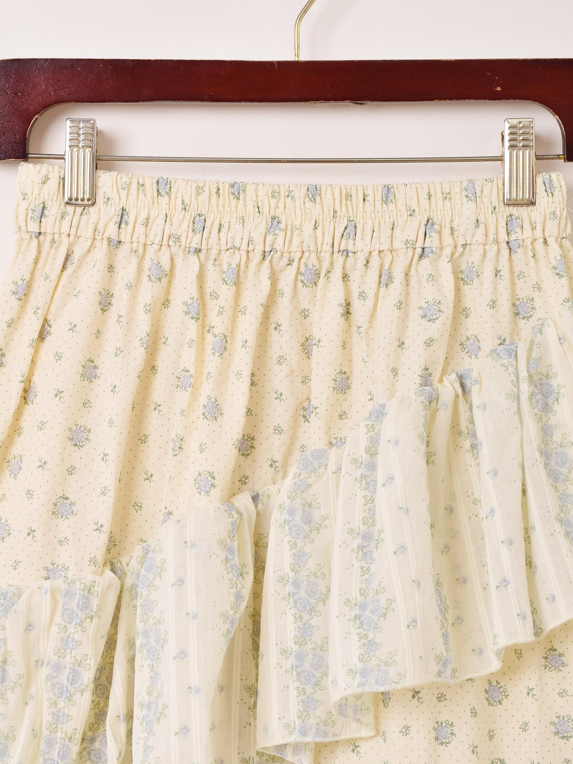 【NEHERA】floral SILKクレープ アシンメトリー スカート NEHERA】floral SILKクレープ アシンメトリー スカート