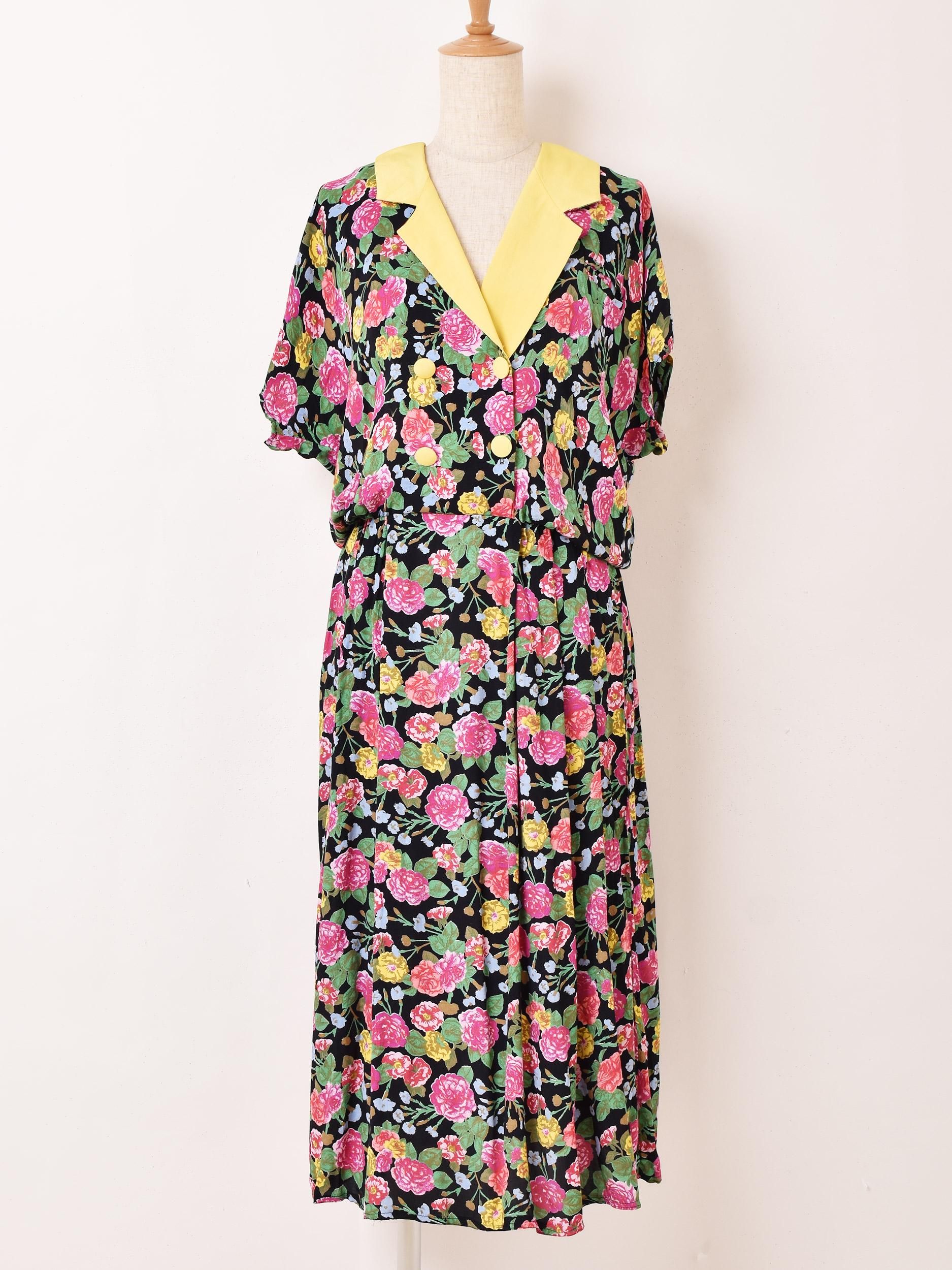 チエコサク 花柄半袖ワンピース 100cm チエコサク 花柄半袖ワンピース 100cm 新品未使用】チエコサク