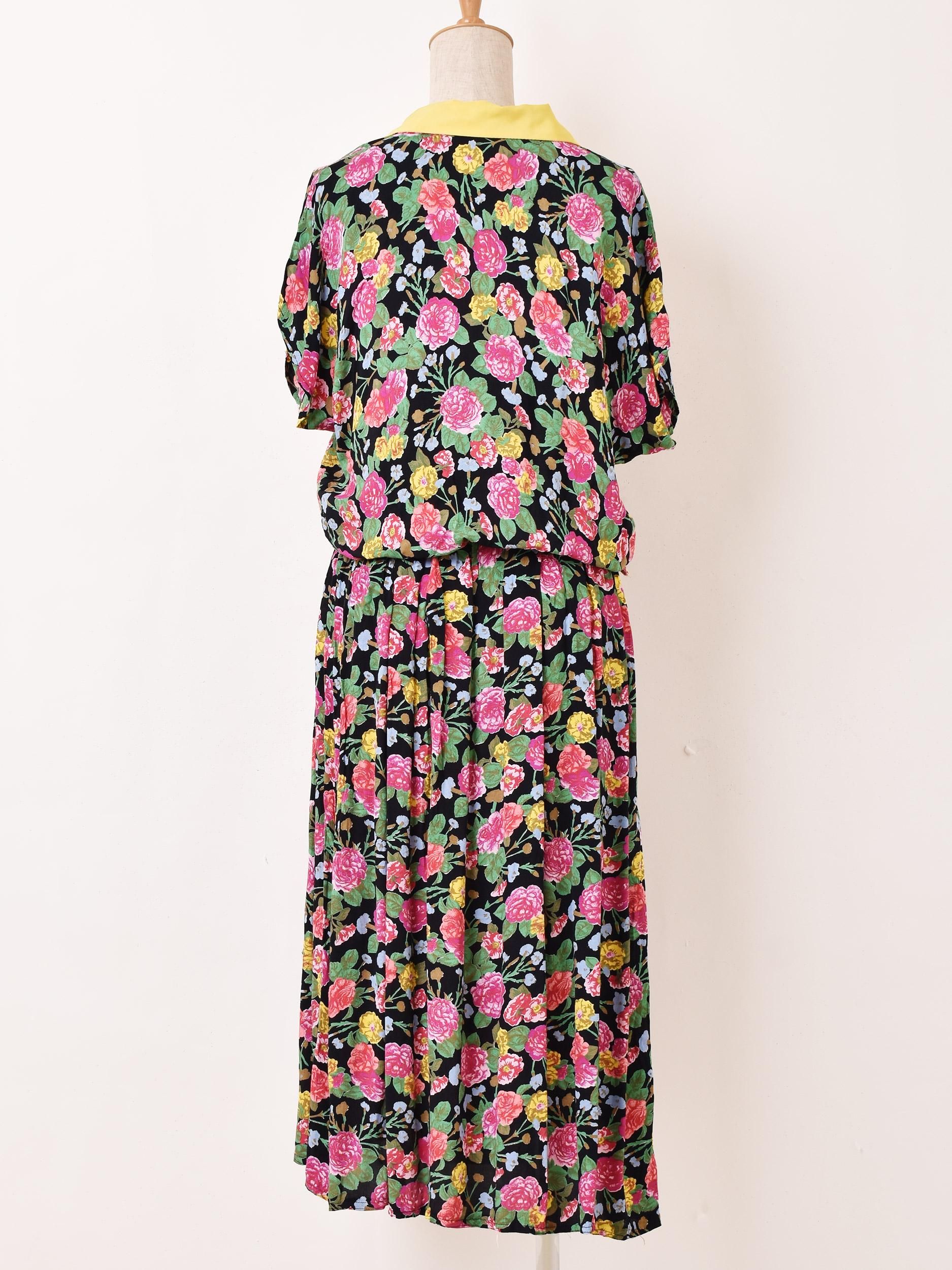 チエコサク 花柄半袖ワンピース 100cm チエコサク 花柄半袖ワンピース 100cm チエコサク 花柄半袖