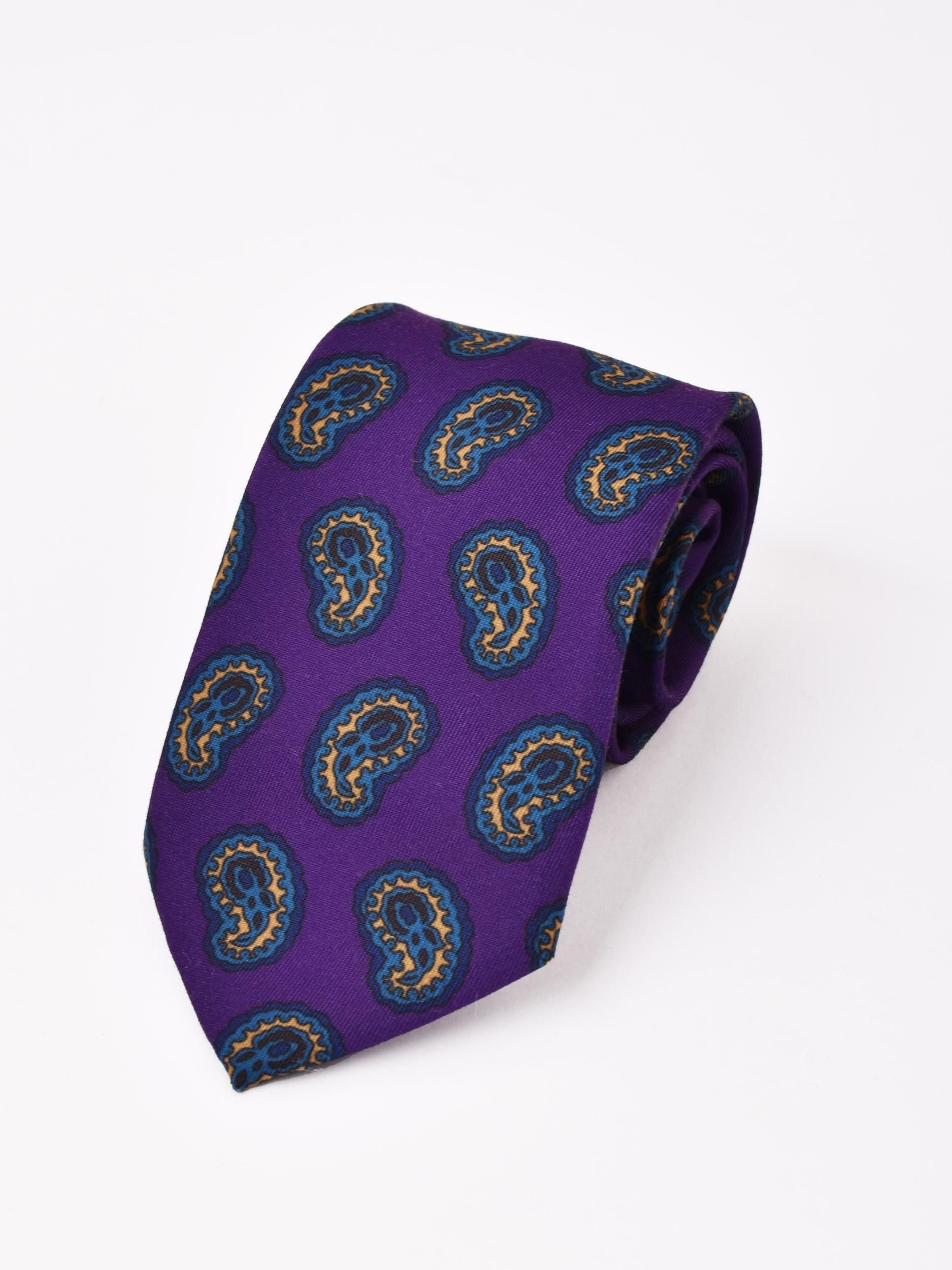 3色展開】ペイズリー柄 ネクタイ ブラウン - 古着屋グレープフルーツ