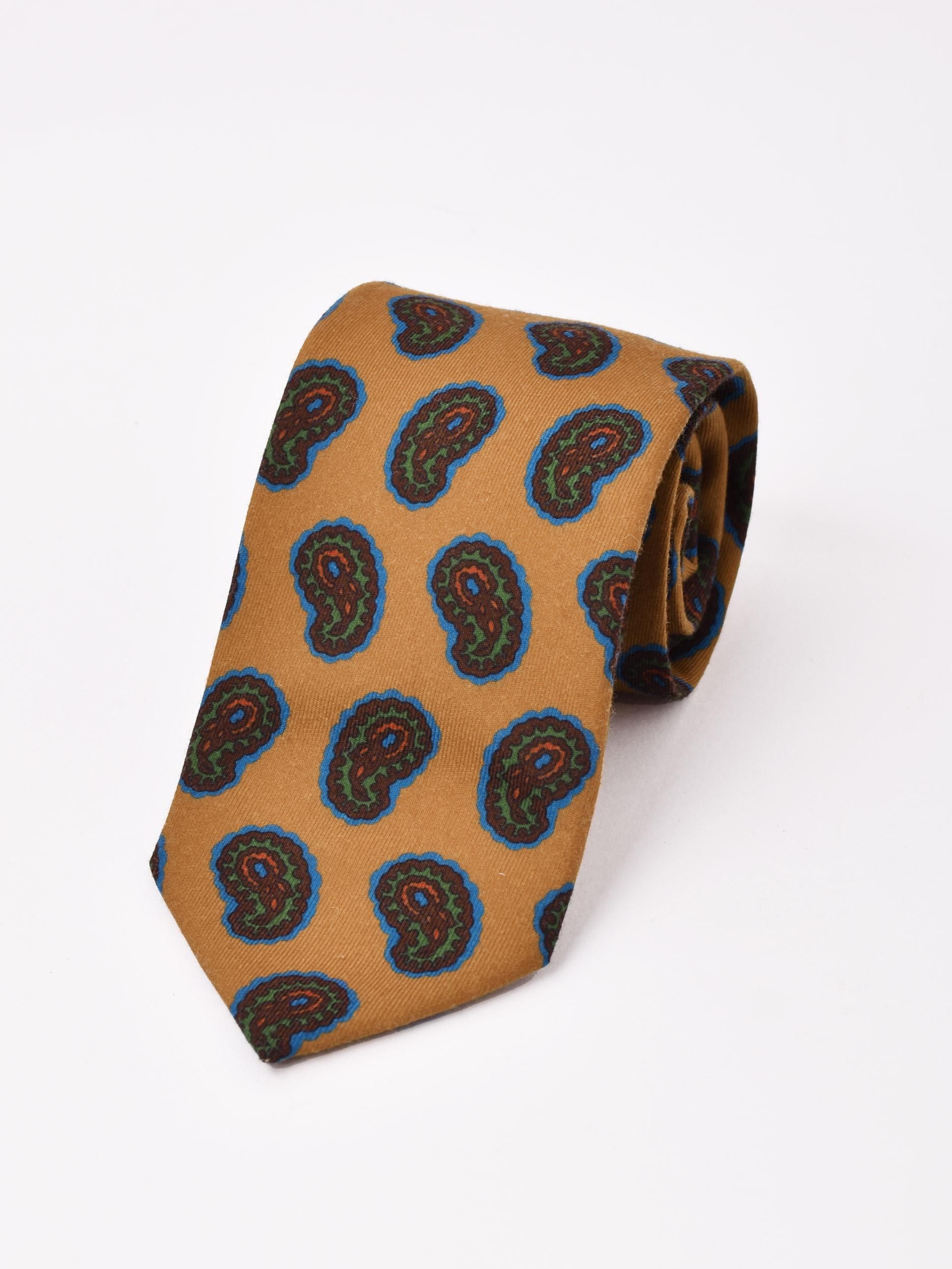 3色展開】ペイズリー柄 ネクタイ ブラウン - 古着屋グレープフルーツ