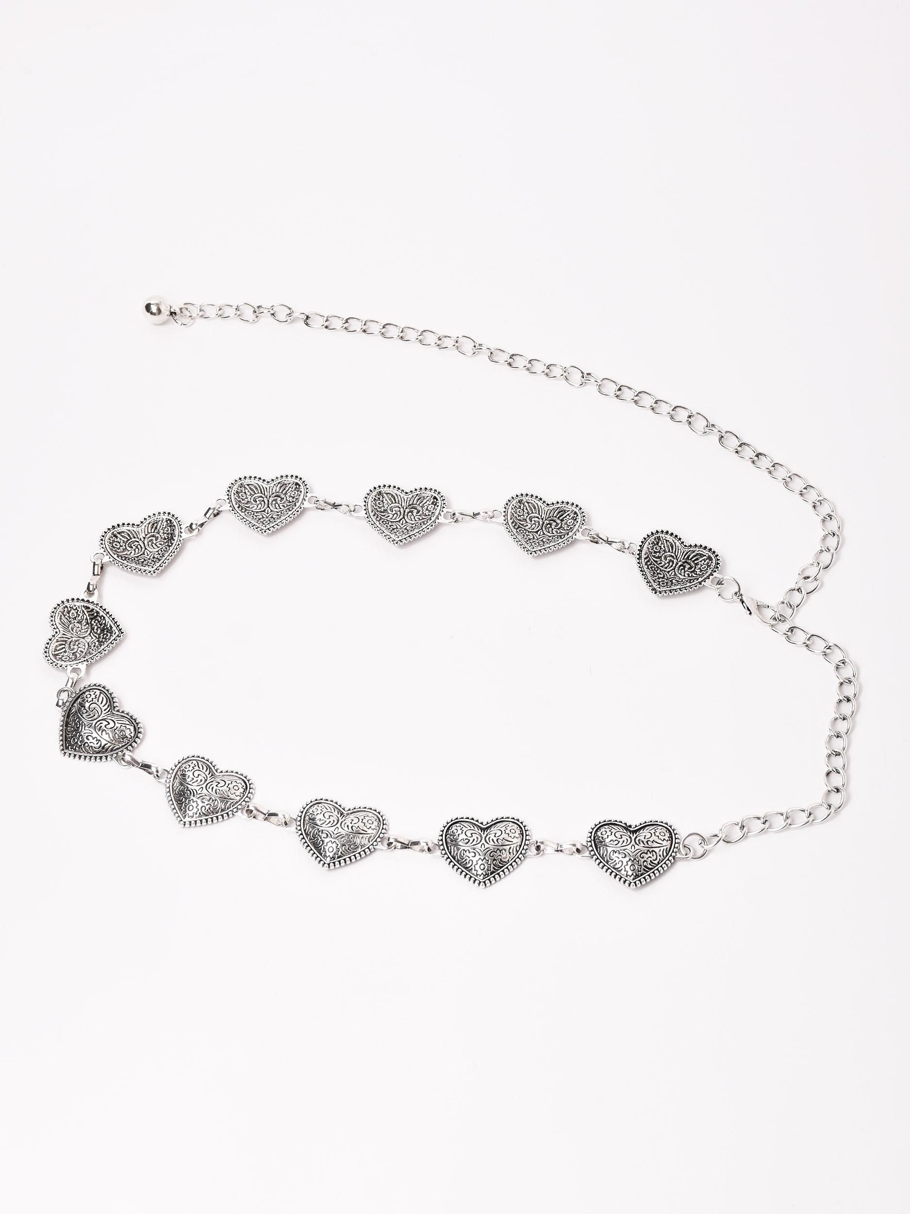 コンチョ風 ハート チェーンベルト - 古着屋グレープフルーツ