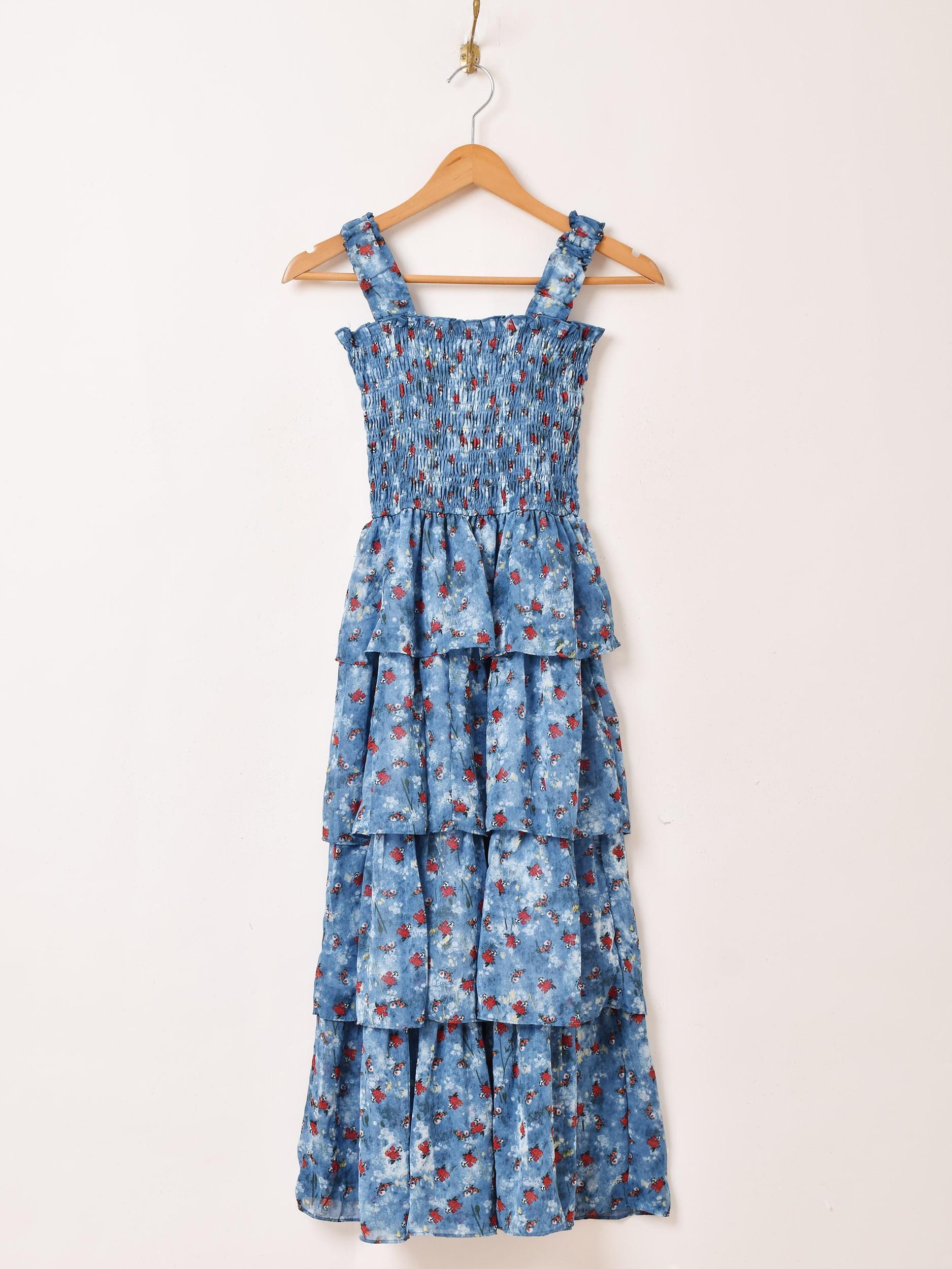 Meridian」花柄 ラッフル キャミソールワンピース - 古着屋