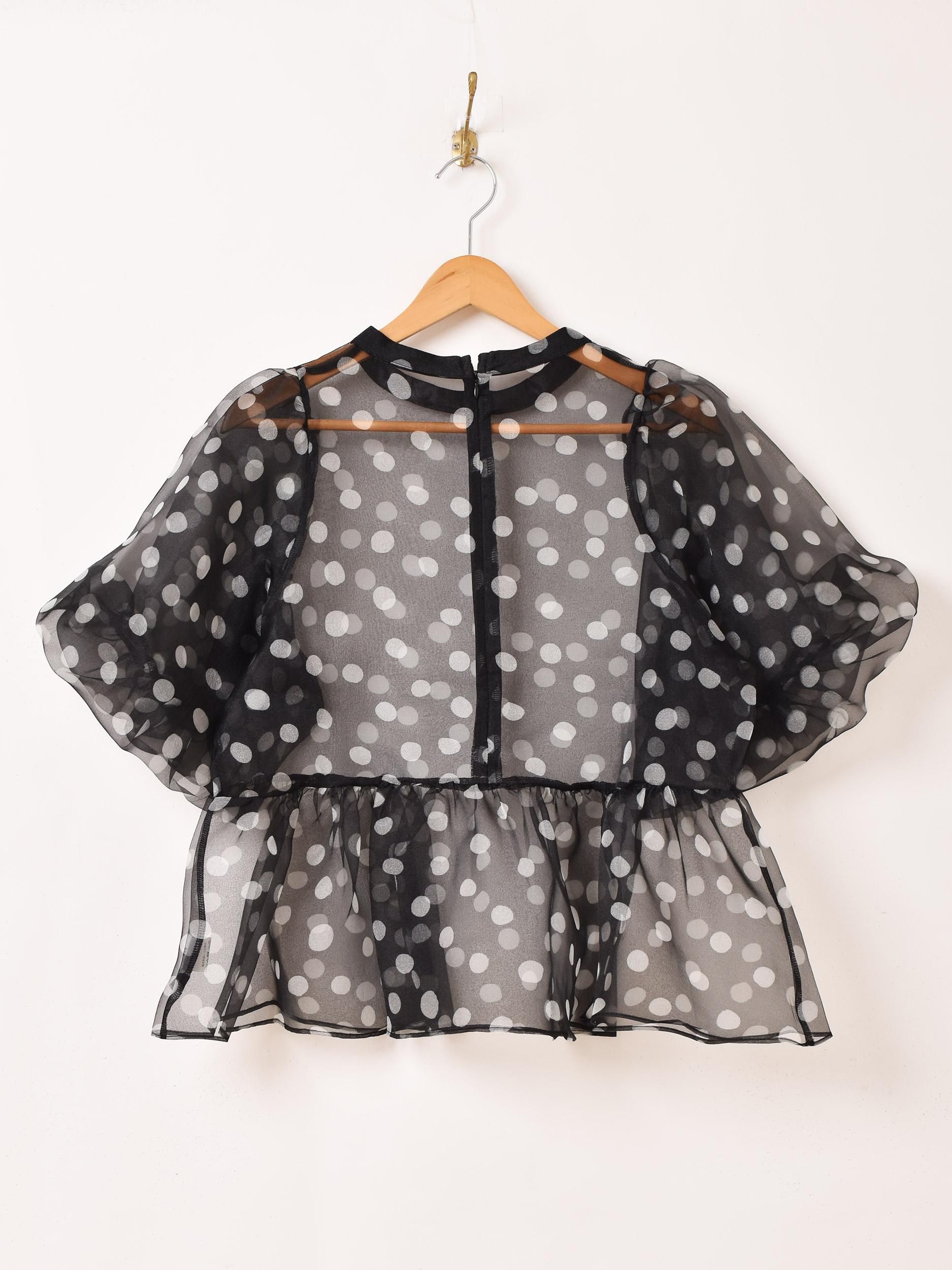 ◇ FLUMOR インポートドットチュールブラウス 個性派 派手