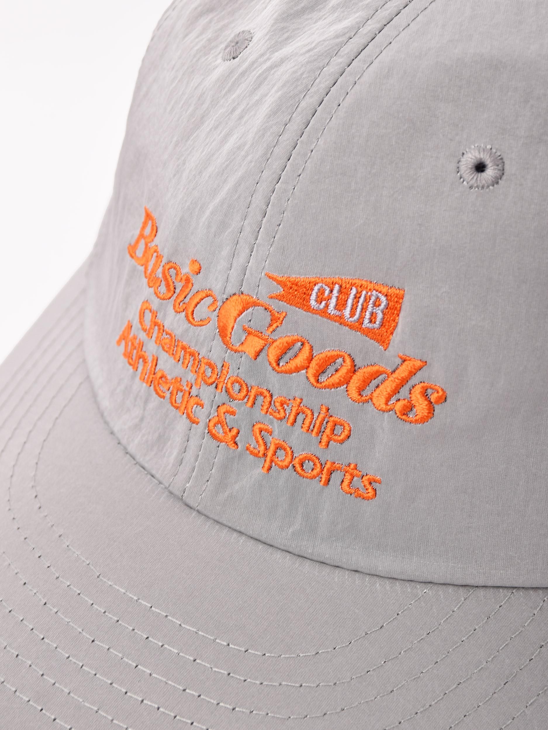 刺繍入り ナイロンキャップ「Basic Goods」 グレー - 古着屋