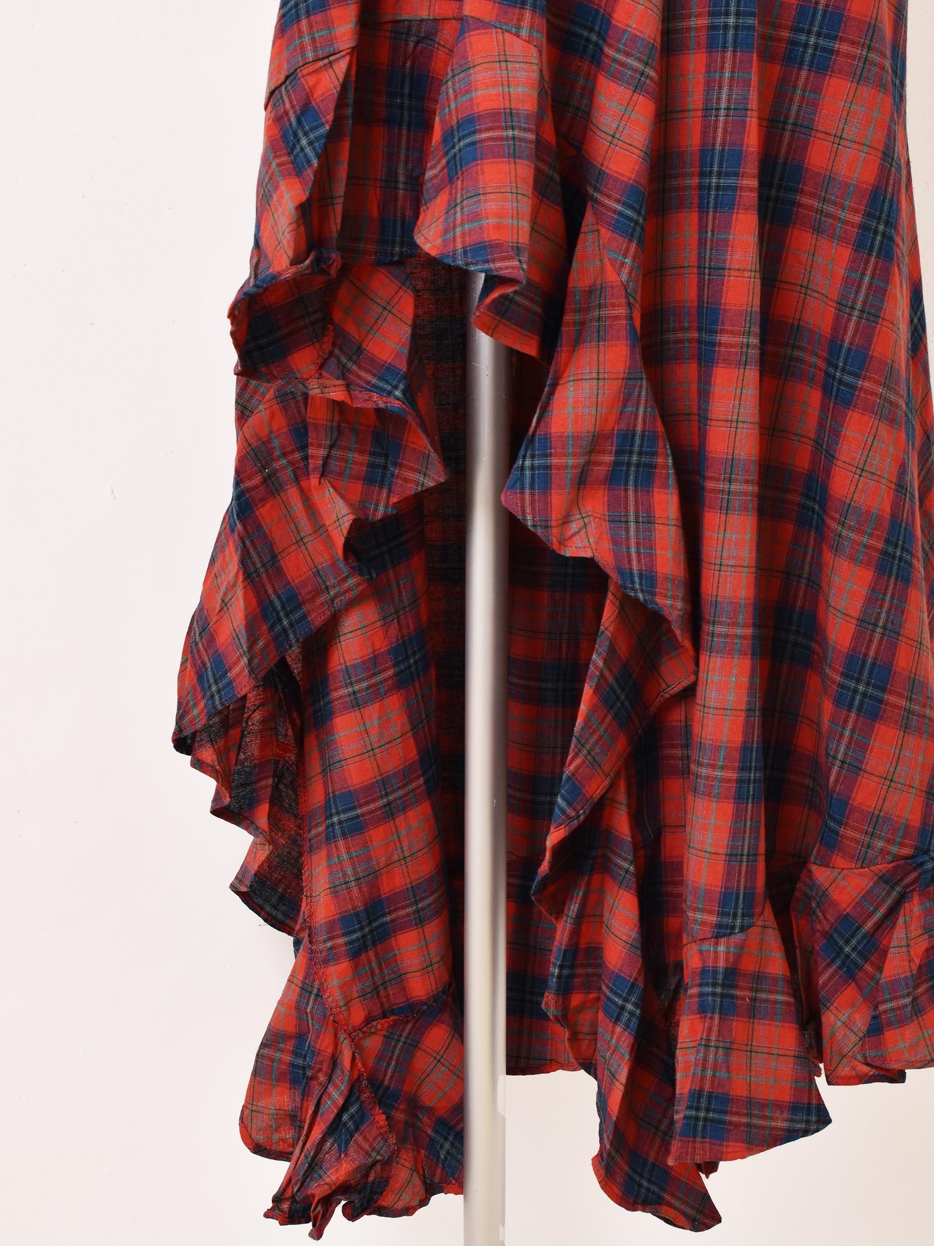 チェック柄フリル袖ロングスカート 楽天市場】ロングスカート フリル チェック柄 カジュアル ケーキ