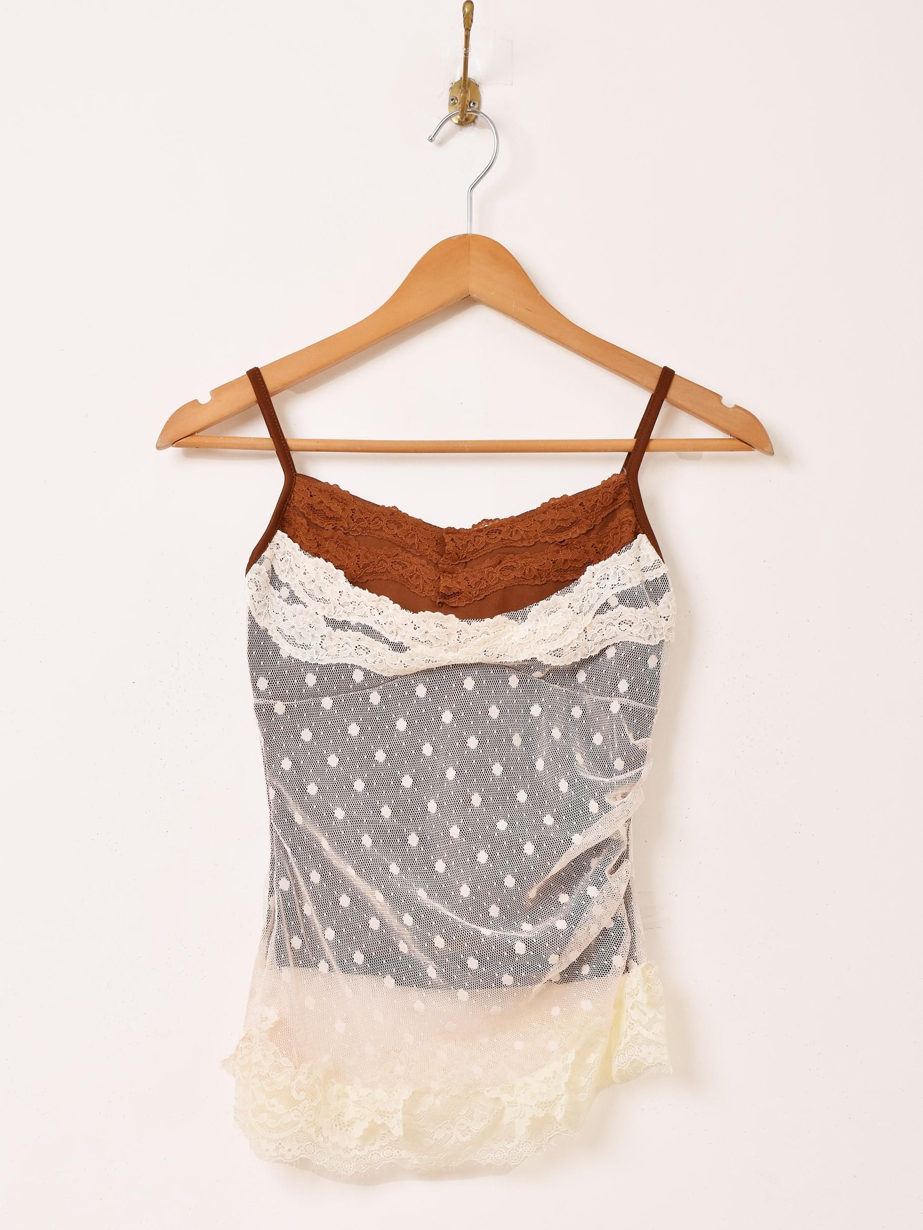 2色展開】「Meridian」ドット柄 レース レイヤード キャミソール