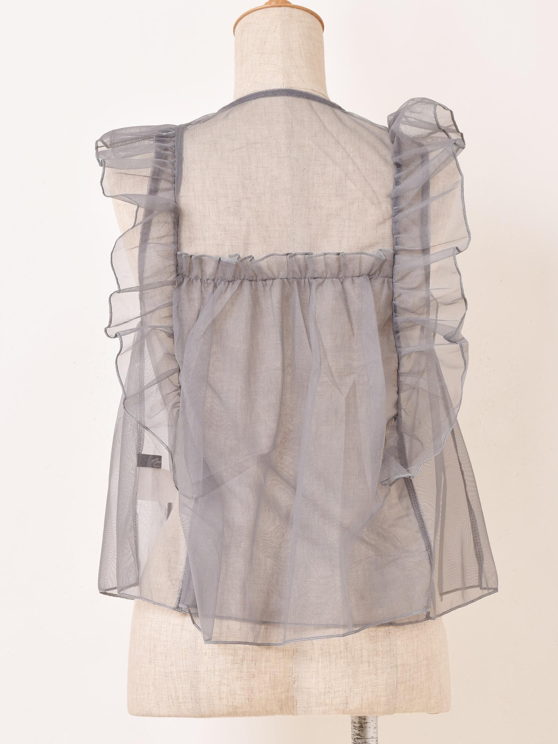 ヤマダヤ・プチローブ　チュールフリルーグレーベスト　合わせ方は自由自在　美品 PE3354EW00246_fw_thumbM.jpg