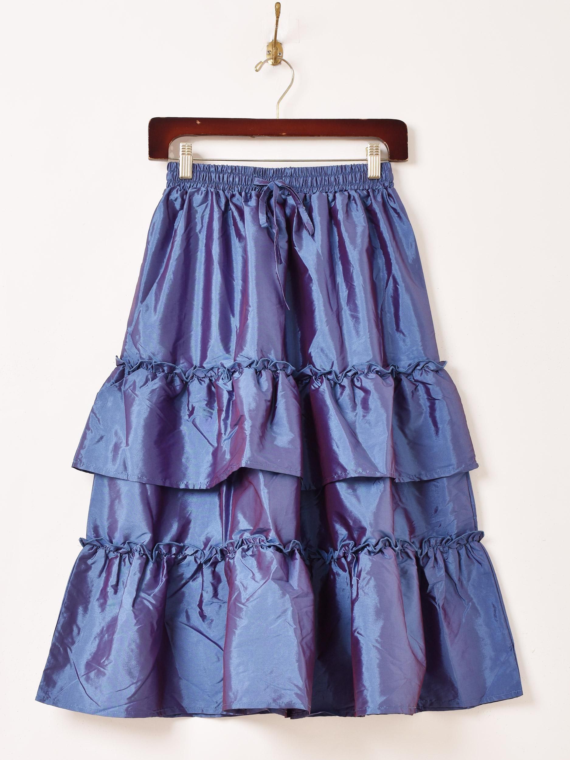 2色展開】「Meridian」オーロラ フリルスカート ブルー - 古着屋