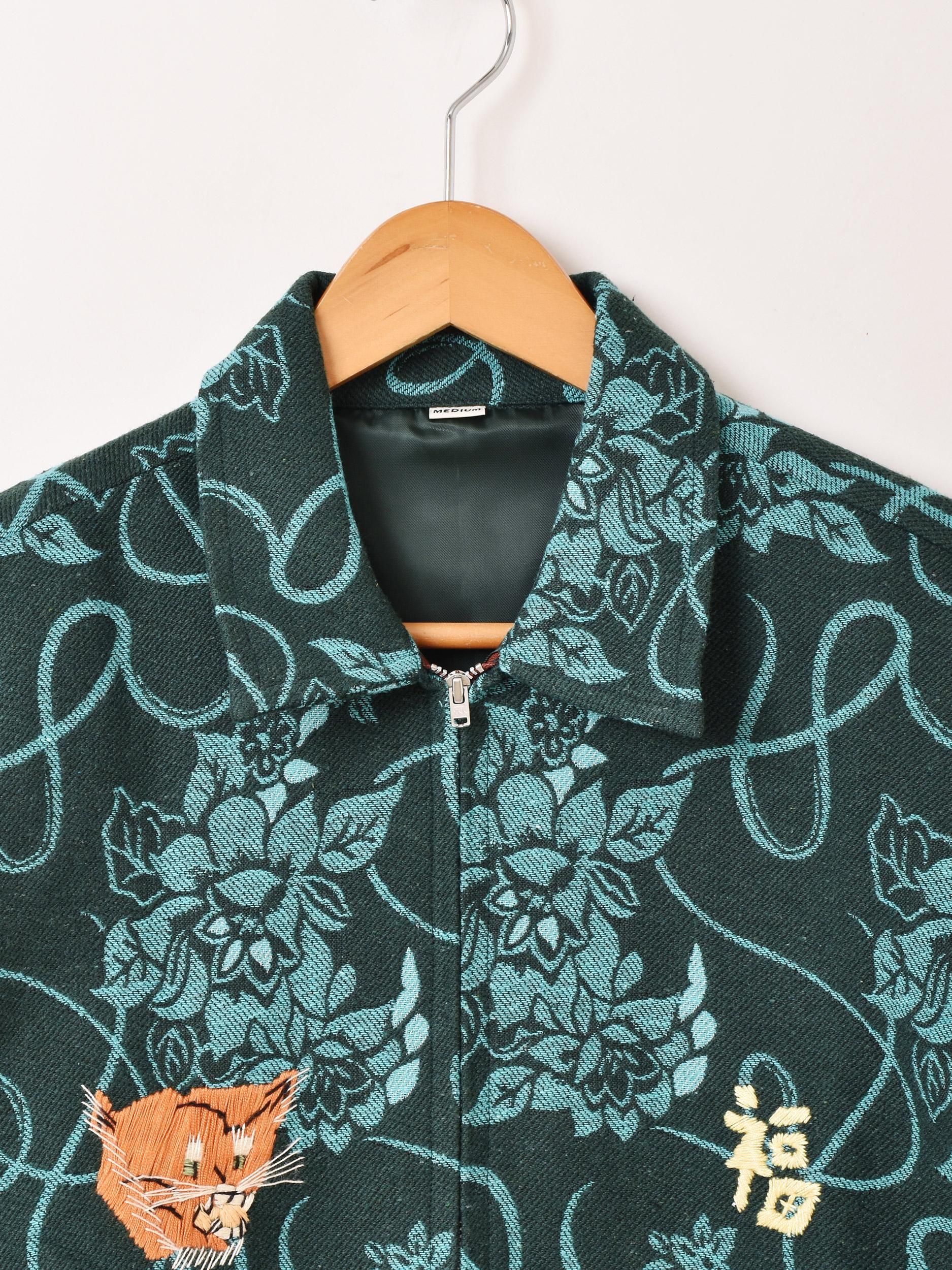 Backers ベトジャン Backers」花柄 ゴブラン織り ベトジャンタイプ ジャケット グリーン