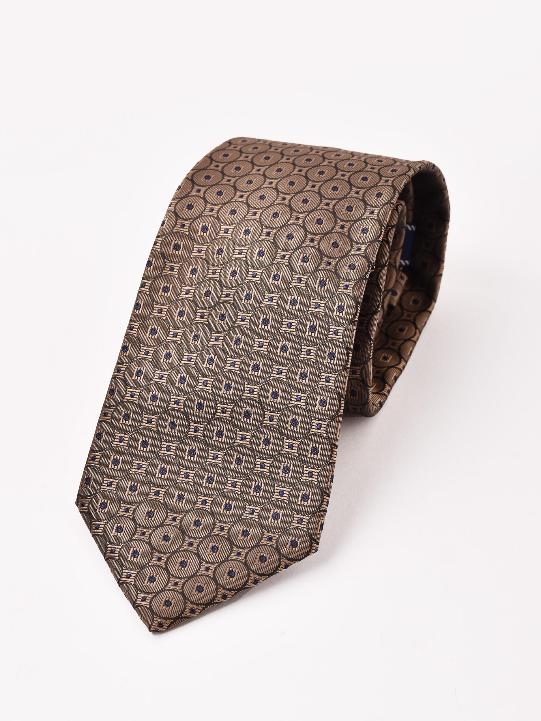 美品 エルメス ネクタイ 茶色ベージュ ギター 総柄 古着コーデ 美品