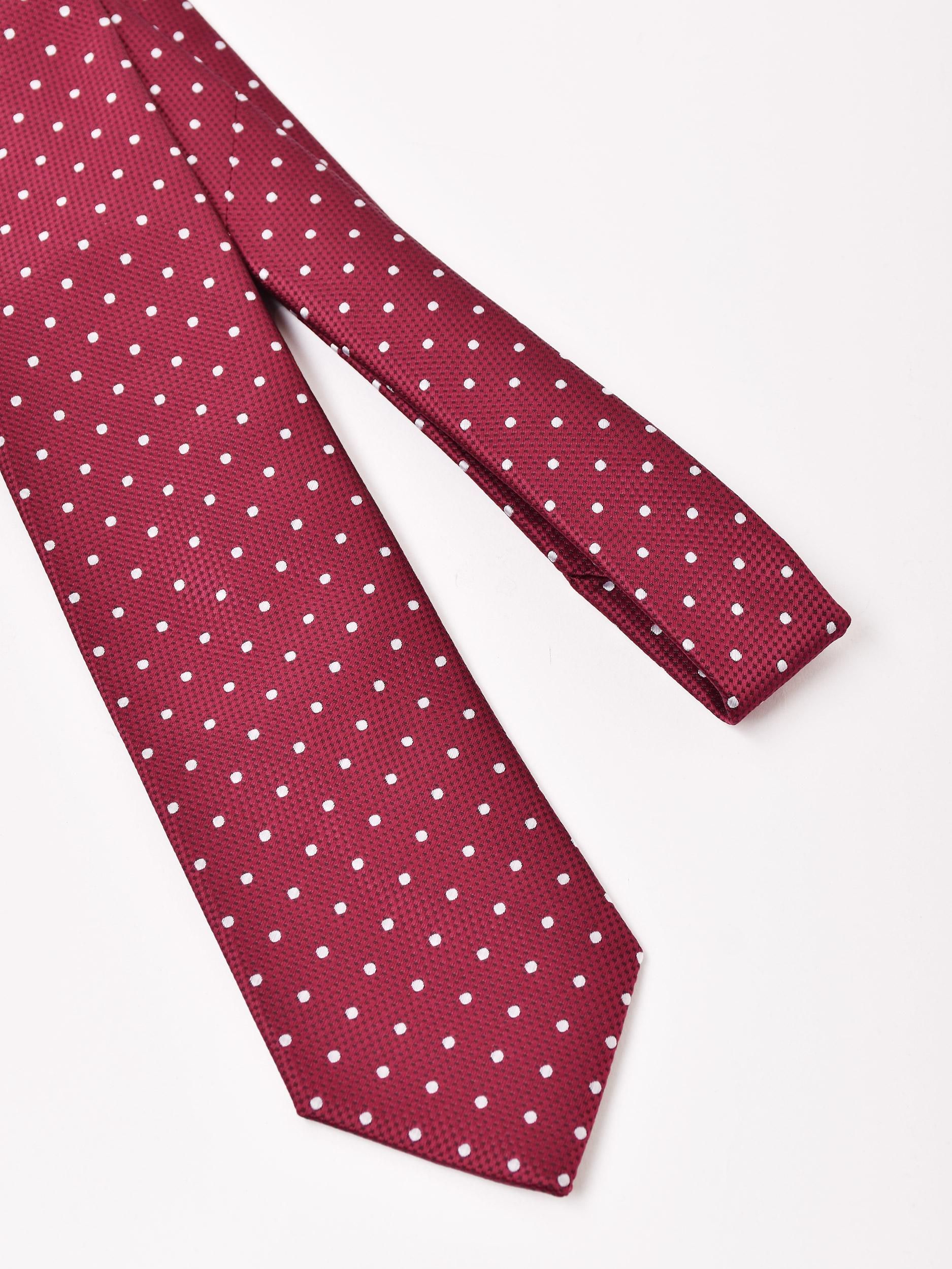 4色展開】ドット柄 ネクタイ ワインレッド - 古着屋グレープフルーツ
