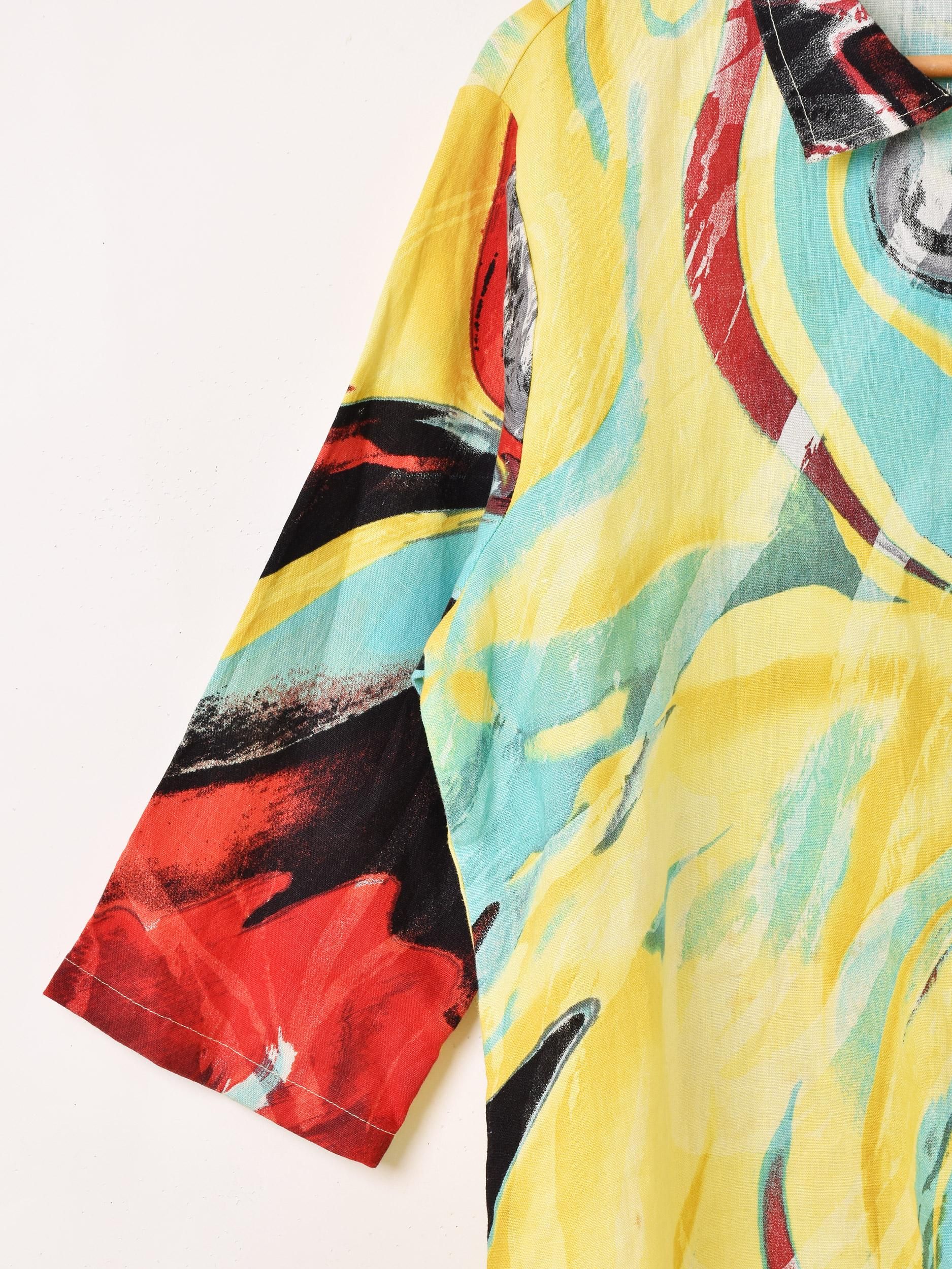 マーブル模様 五分袖シャツ - 古着屋グレープフルーツ ムーン