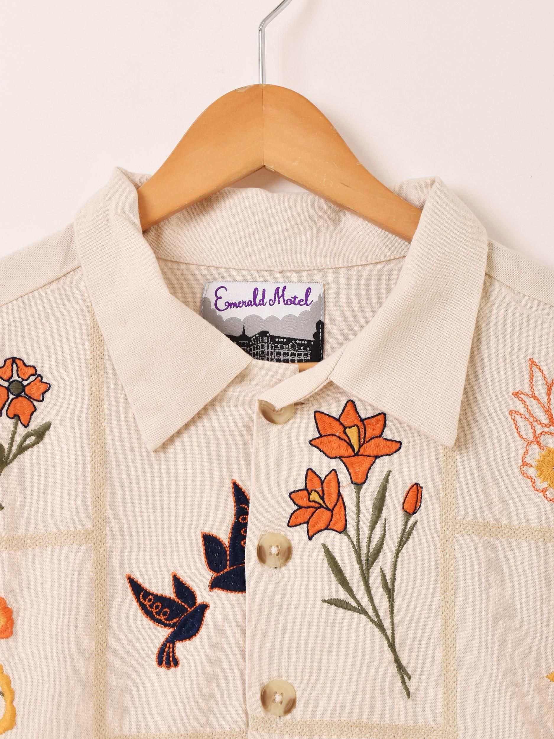 アメリ★新品同様★刺繍入りシースルー長袖シャツ グレー系 アメリ☆新品同様☆刺繍入りシースルー長袖シャツ グレー系