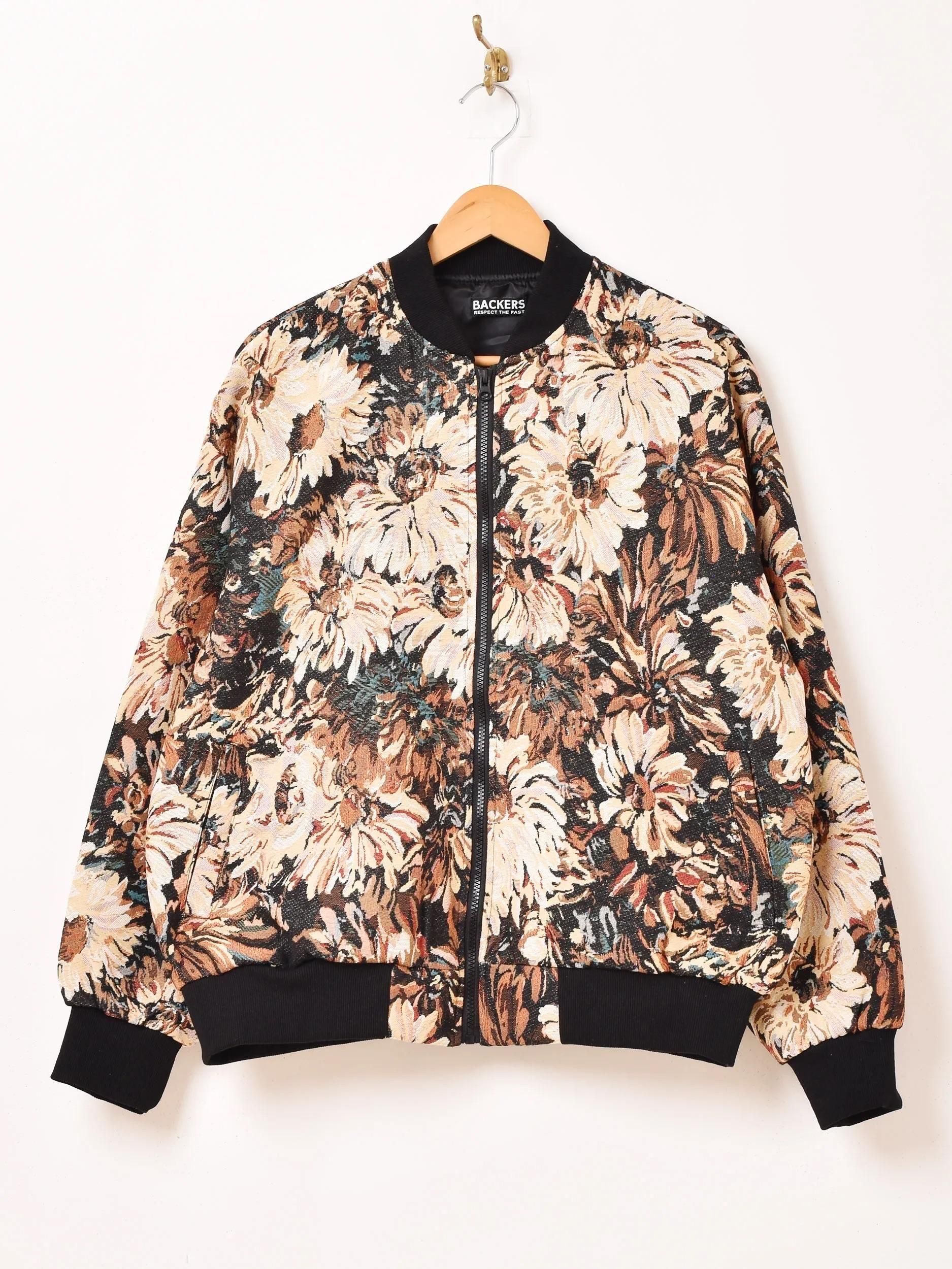3色展開】「Backers」花柄 ゴブラン ジャケット ブラウン - 古着屋
