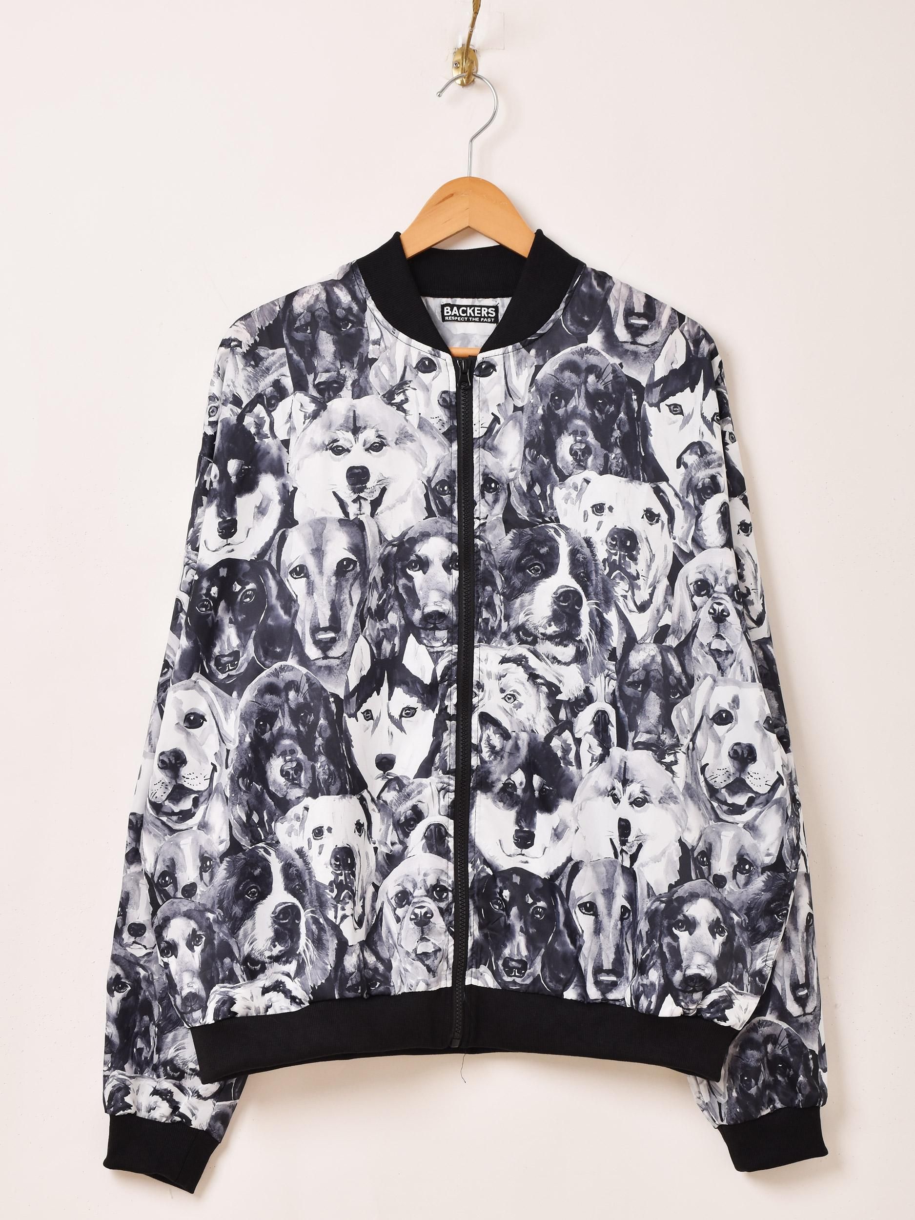 2色展開】「Backers」犬柄 ジャケット ブラック - 古着屋