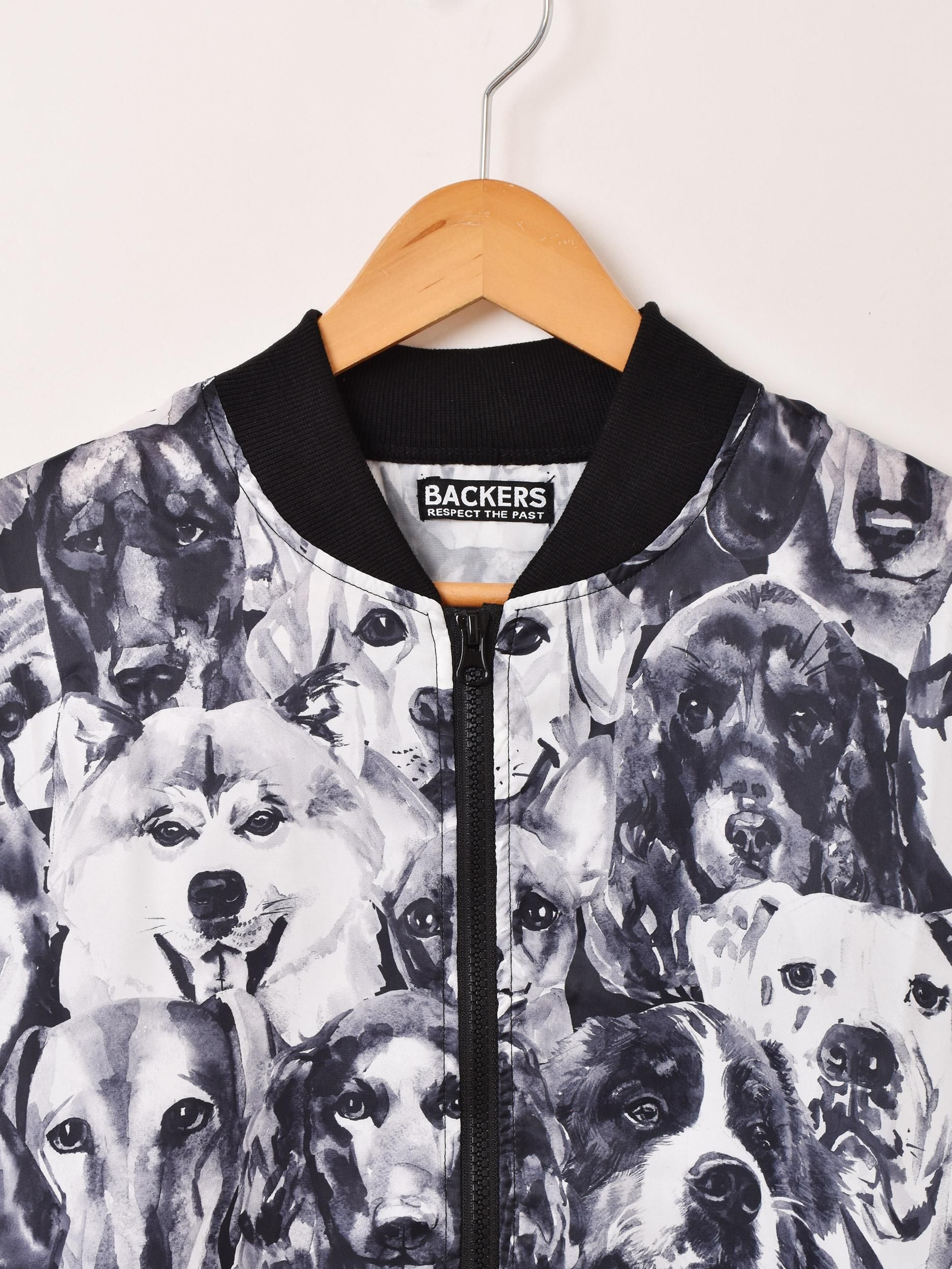 2色展開】「Backers」犬柄 ジャケット ブラック - 古着屋
