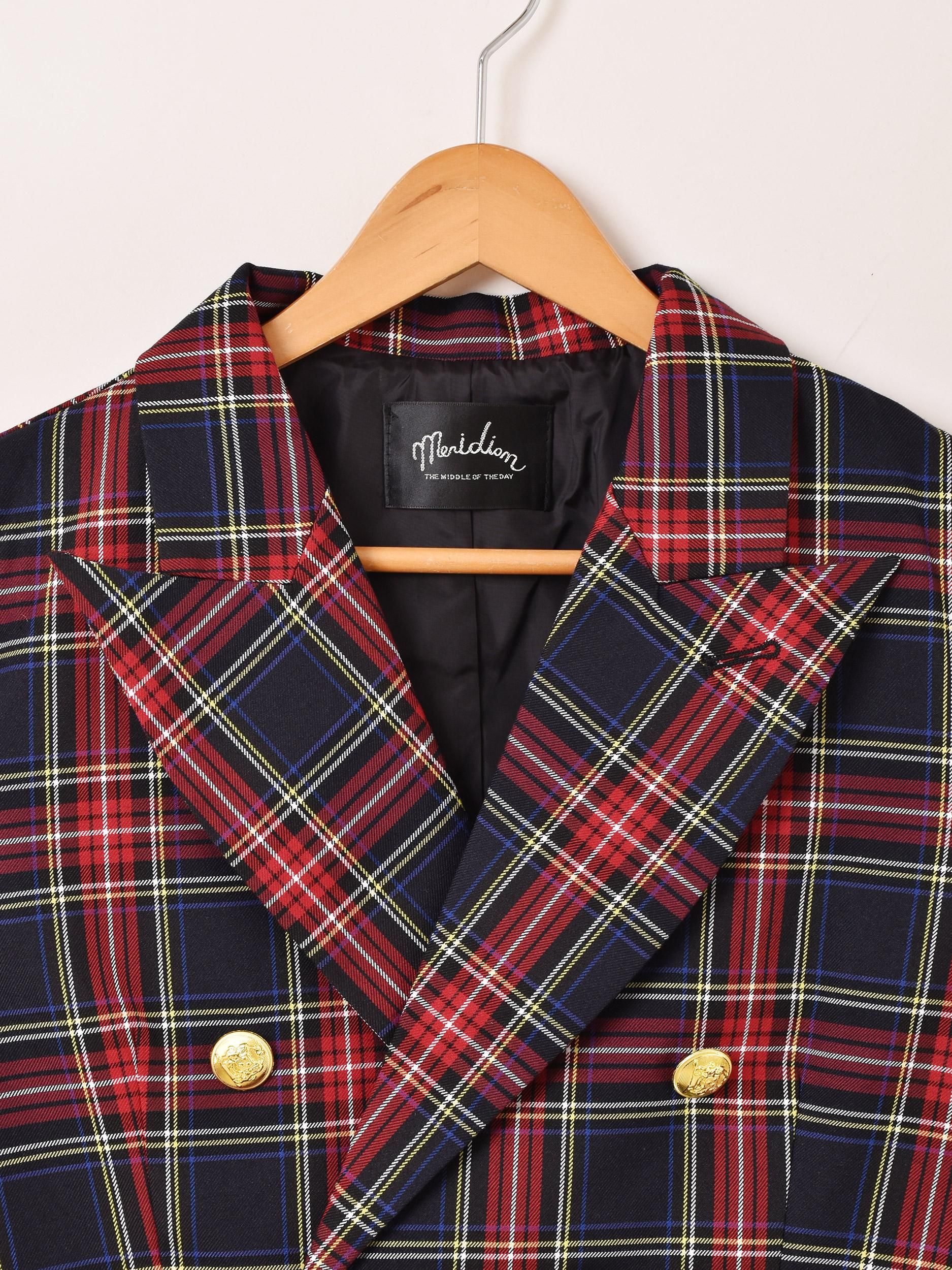 2色展開】「Meridian」チェック柄 ショート テーラードジャケット
