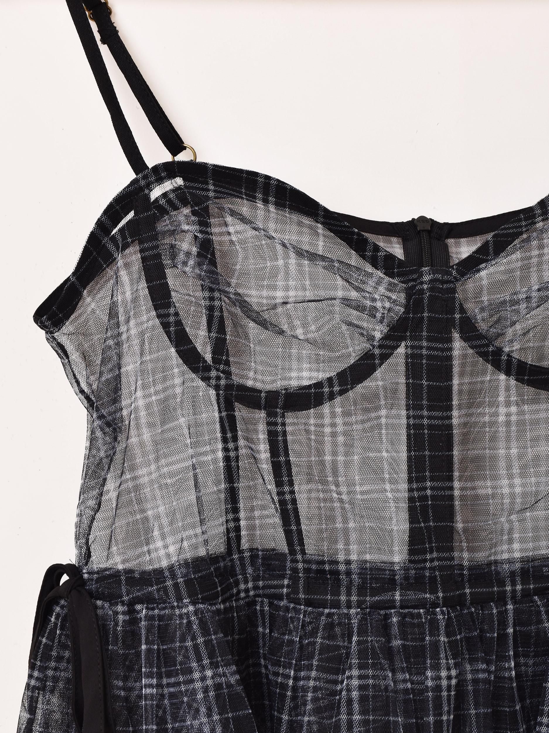 2色展開】「Meridian」チェック柄 チュール ペプラム ビスチェ