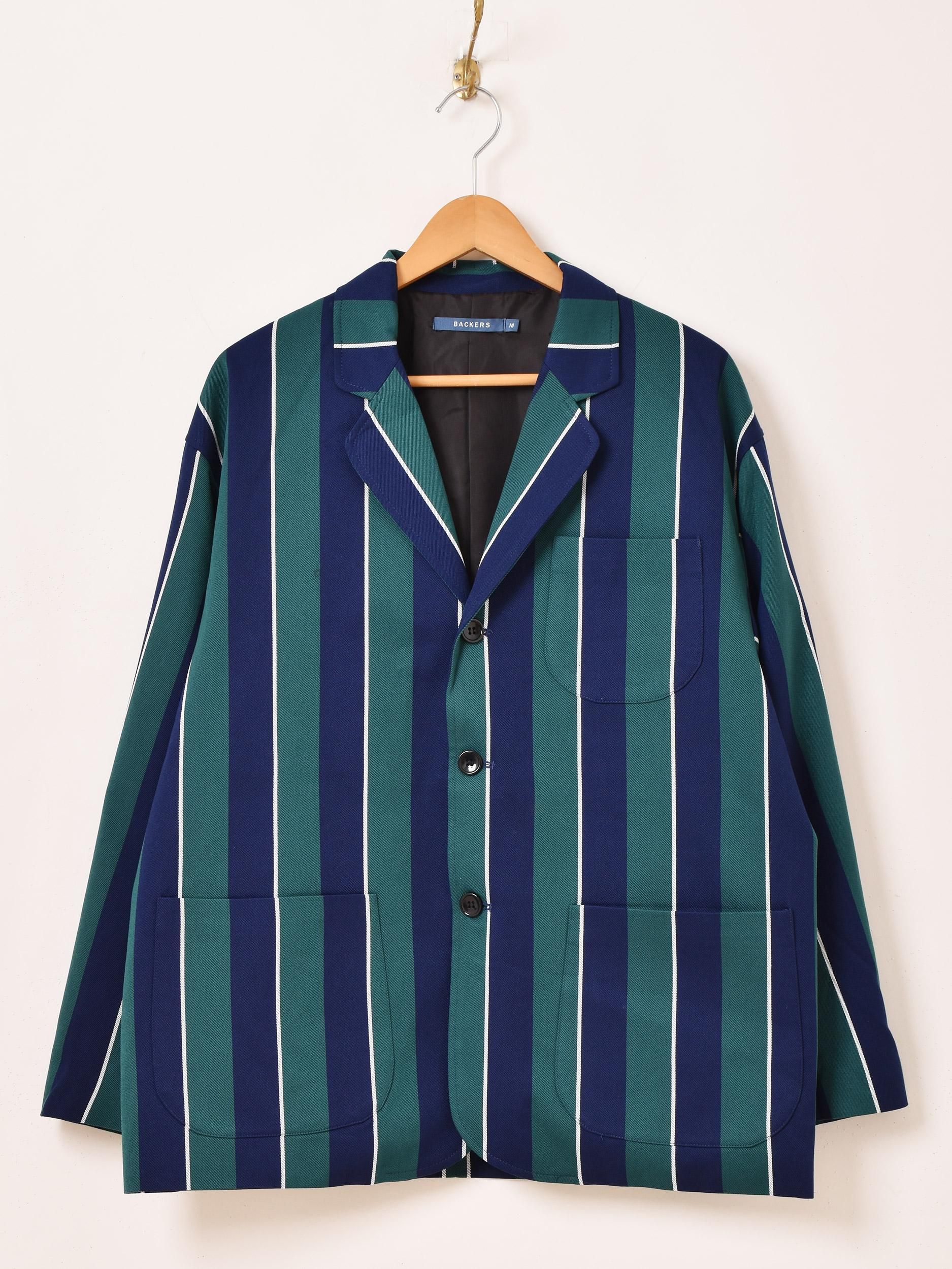 2色展開】「Backers」ストライプ テーラードジャケット ネイビー