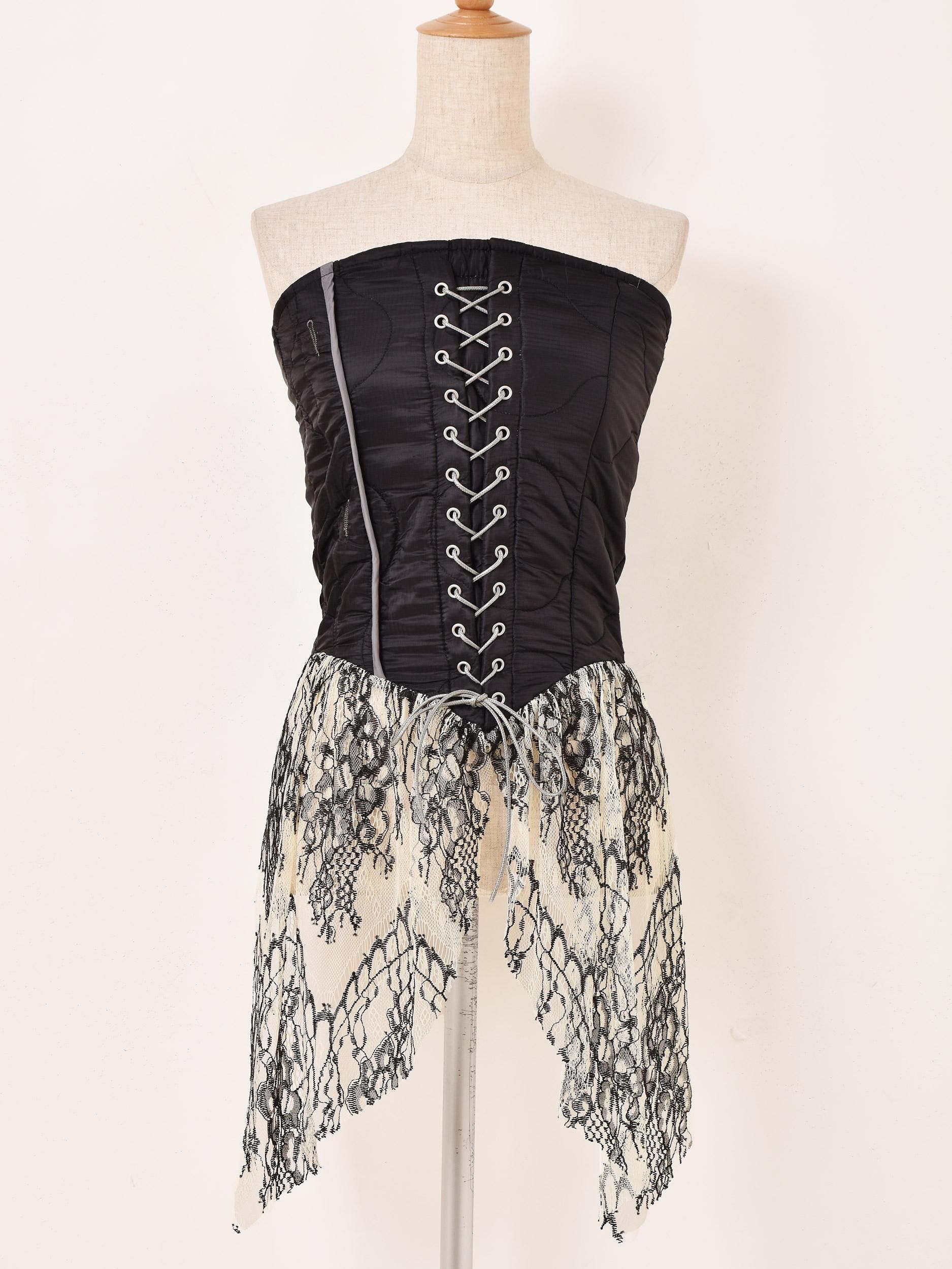 2色展開】ミリタリーデザイン コルセット ビスチェ ブラック - 古着屋