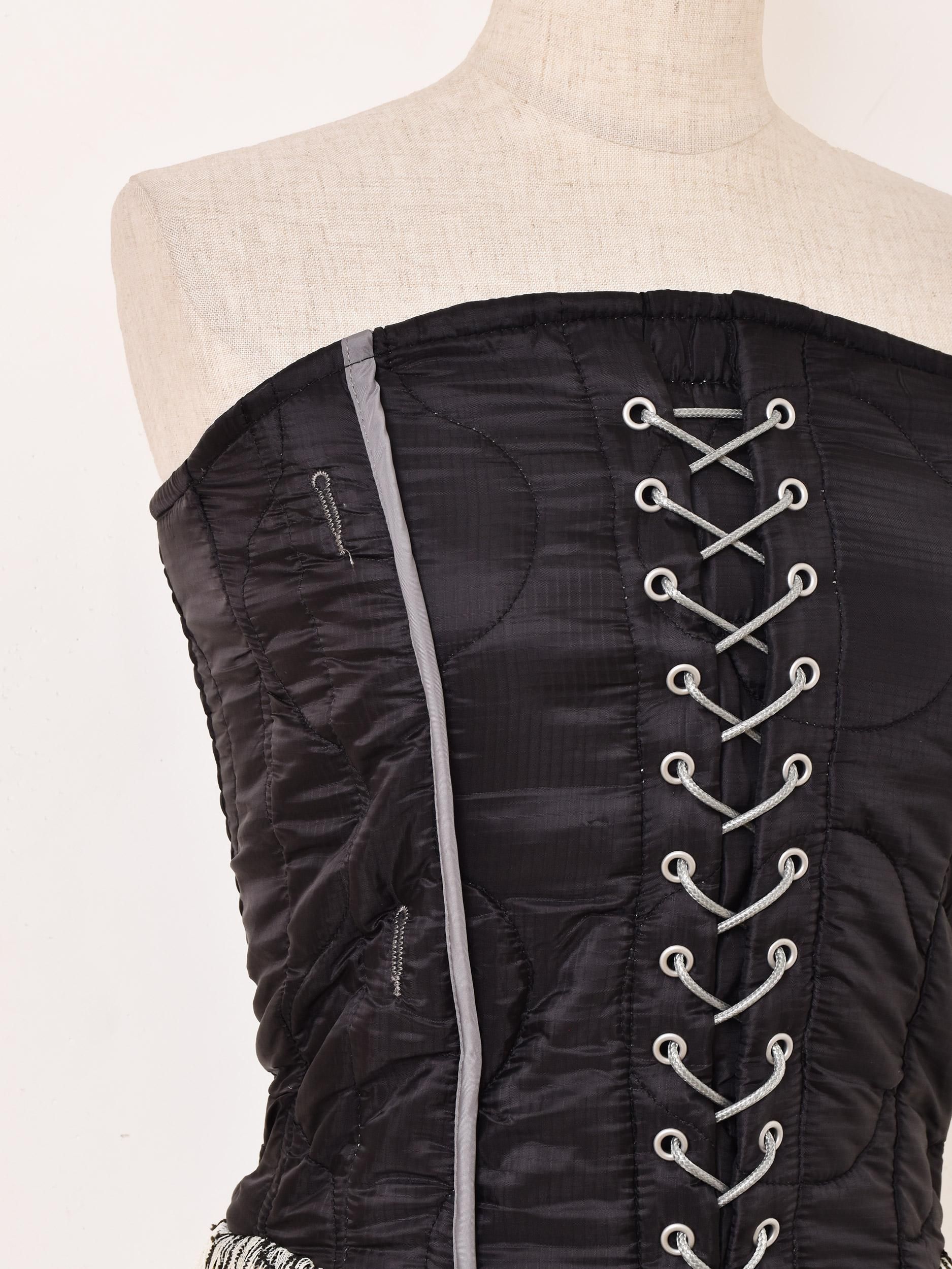 2色展開】ミリタリーデザイン コルセット ビスチェ ブラック - 古着屋