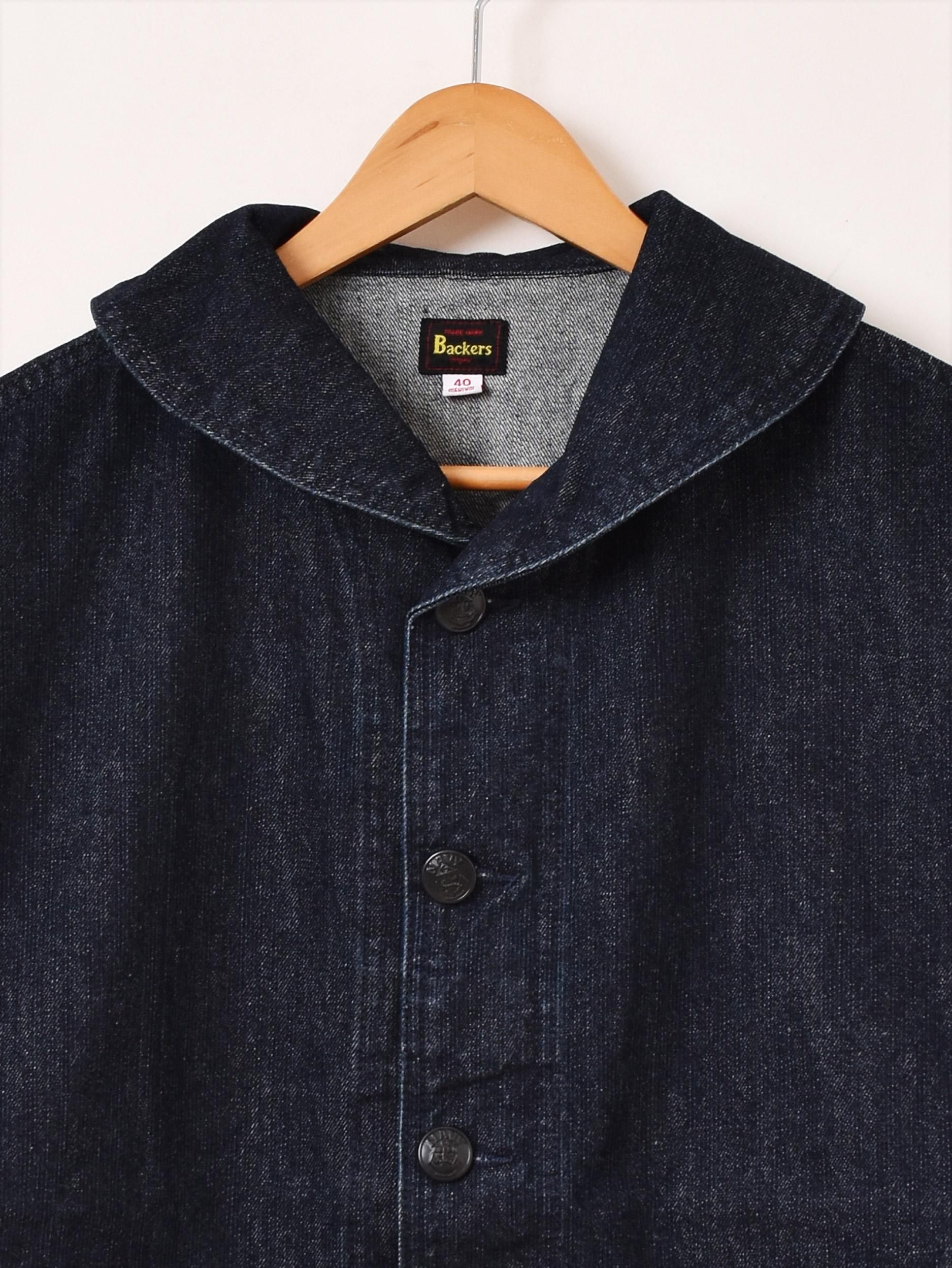 Backers」ショールカラー デニムカバーオール ネイビー - 古着屋