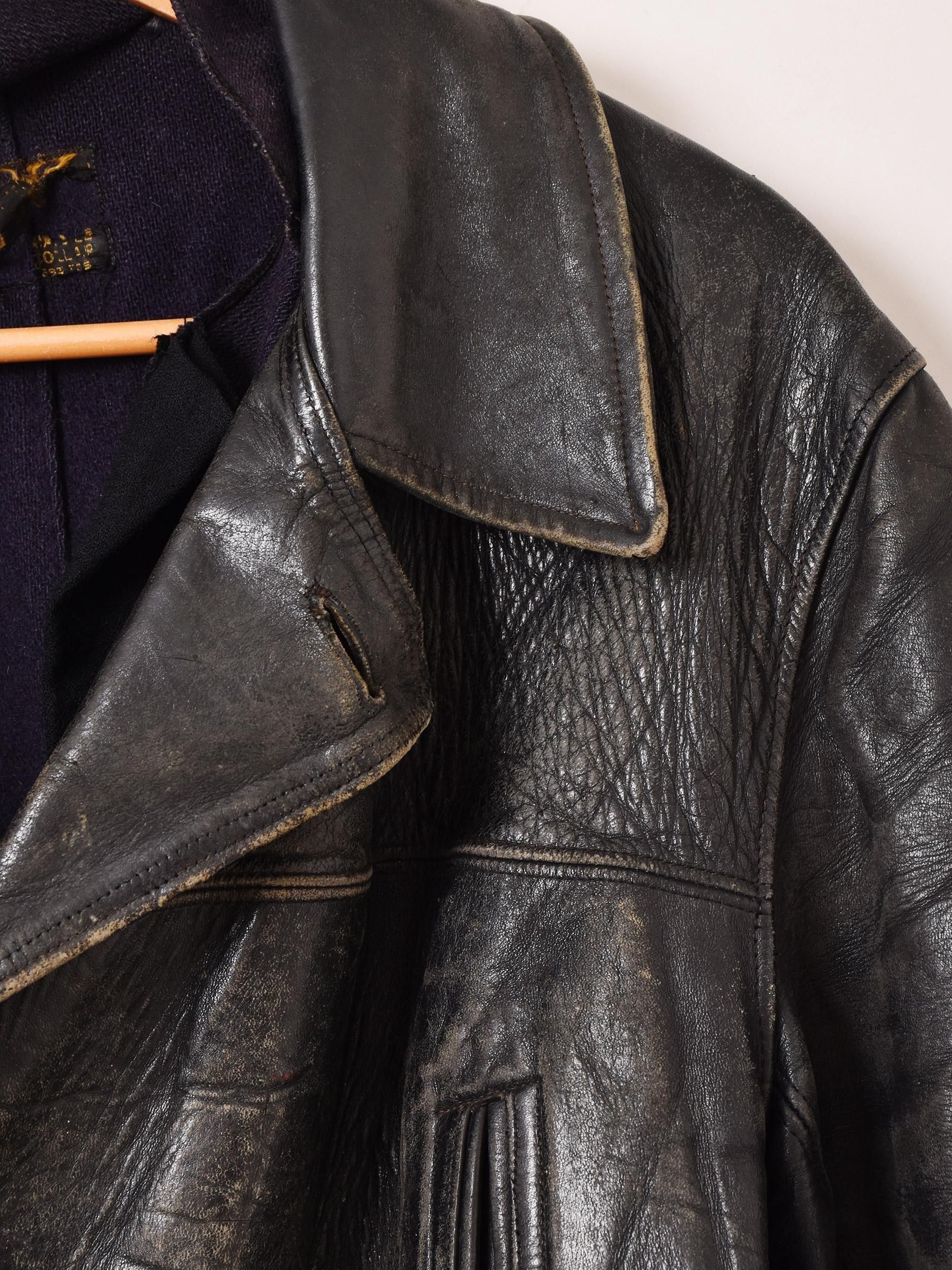 30's レザー カーコート - 古着屋グレープフルーツ ムーン