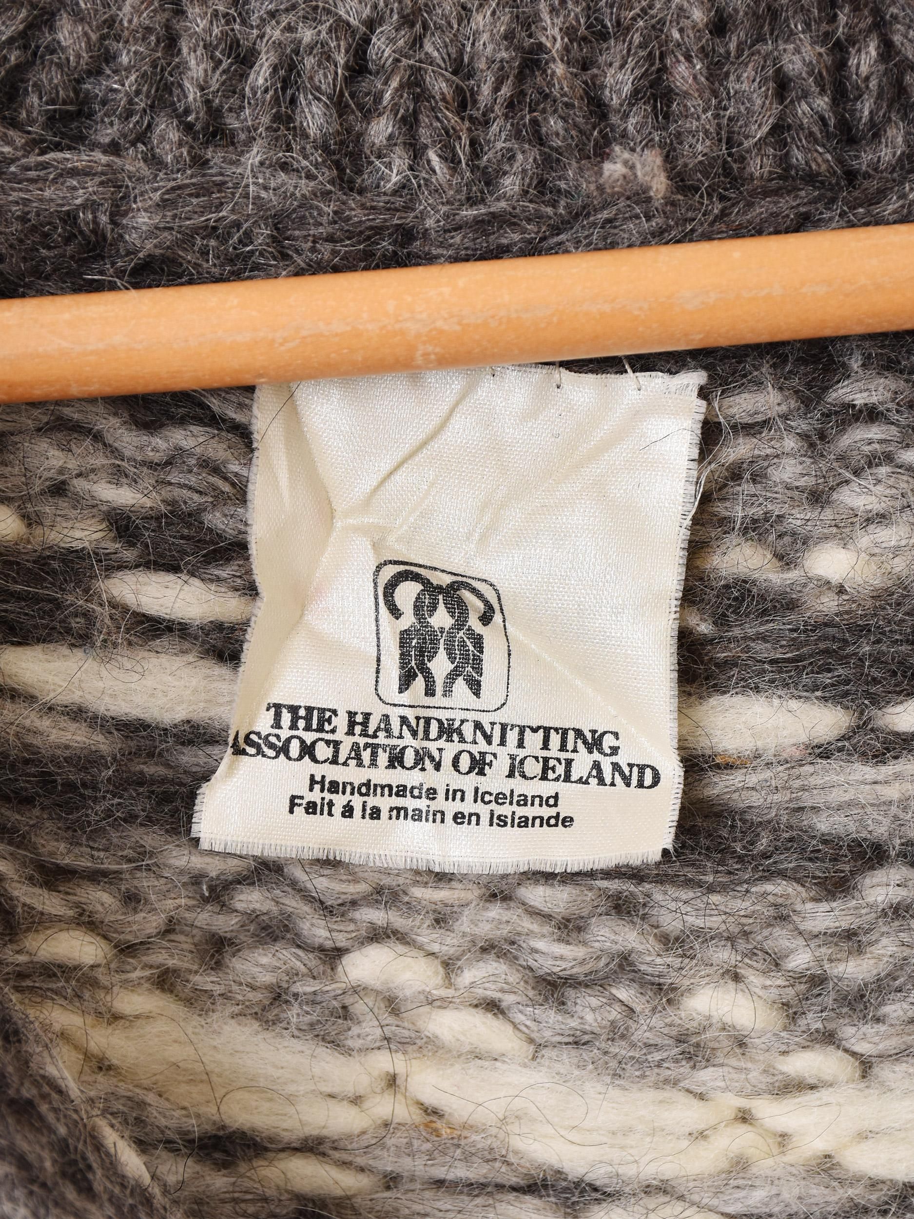 アイスランド製ハンドニットノルディックカーディガン美品ICELANDセーターL アイスランド製 ハンドニット ノルディックカーディガン - 古着屋