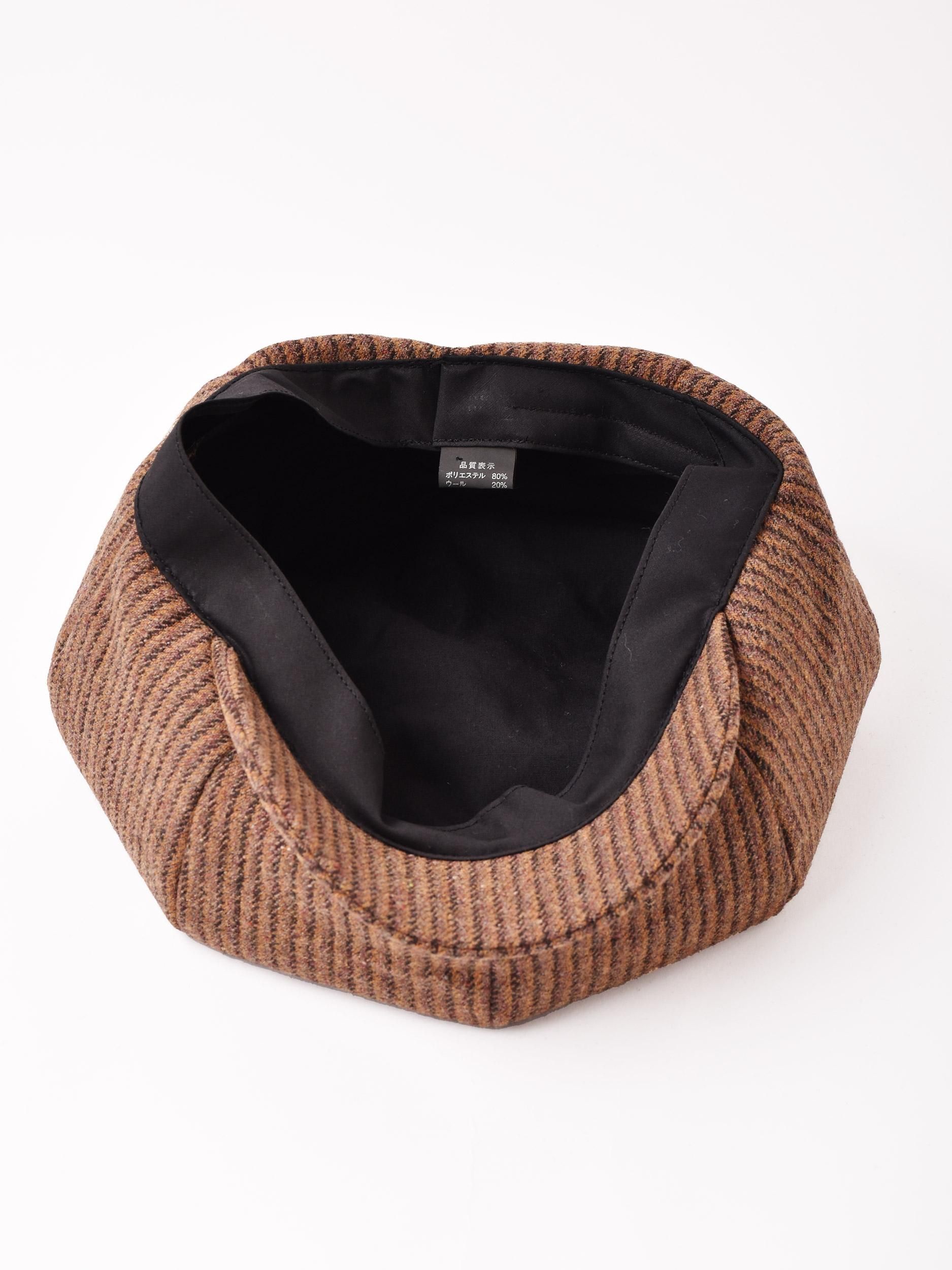 2色展開】ストライプ柄 キャスケット ブラウン - 古着屋