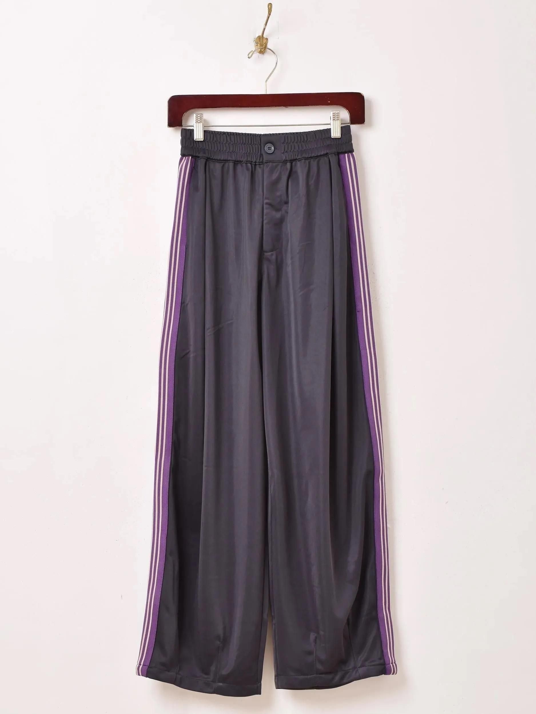 6色展開】「Meridian」タック ライン入り トラックパンツ ワインレッド