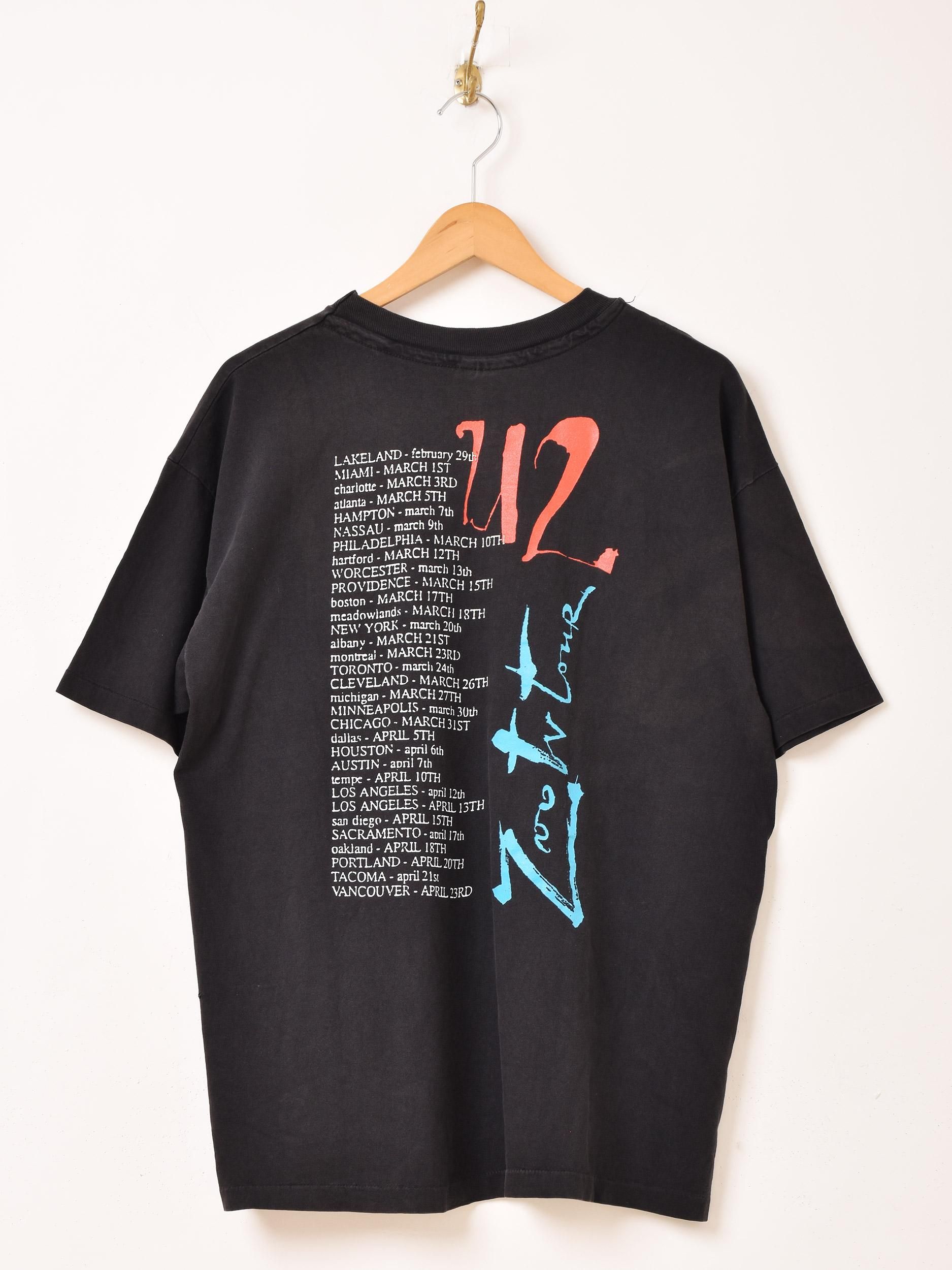 U2 黒 1991 U2 ZOO TV TOUR T アメリカ製 1991's U2 「Zoo TV」Tour T-shirts - 古着屋