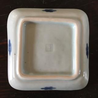 藤塚光男☆花唐草兎文角皿 3点