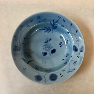 稲村真耶 蒼釉ボタニカルスープ皿 - うつわ羊 online shop