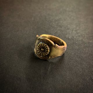 Chrysanthemum  spoon ring / brass