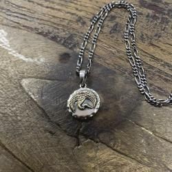 Japanese Crane   Forging Coin Necklace.