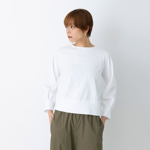 ORGANIC COTTON LONG SLEEVE PULLOVER<br>＜WHITE＞