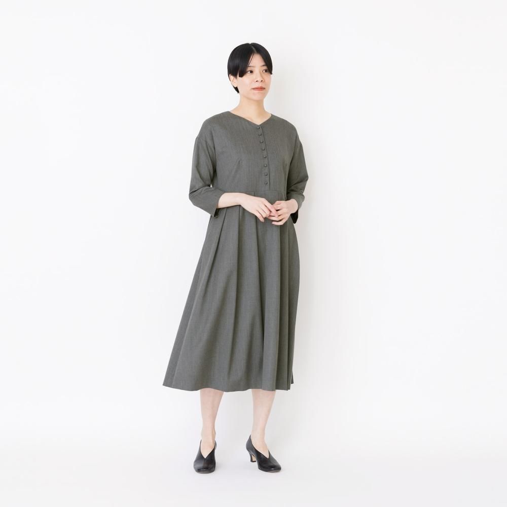 【JOSEPH】ブラウン◆Vネック◆プリーツ◆キャディワンピース UT307SS22-7.jpg