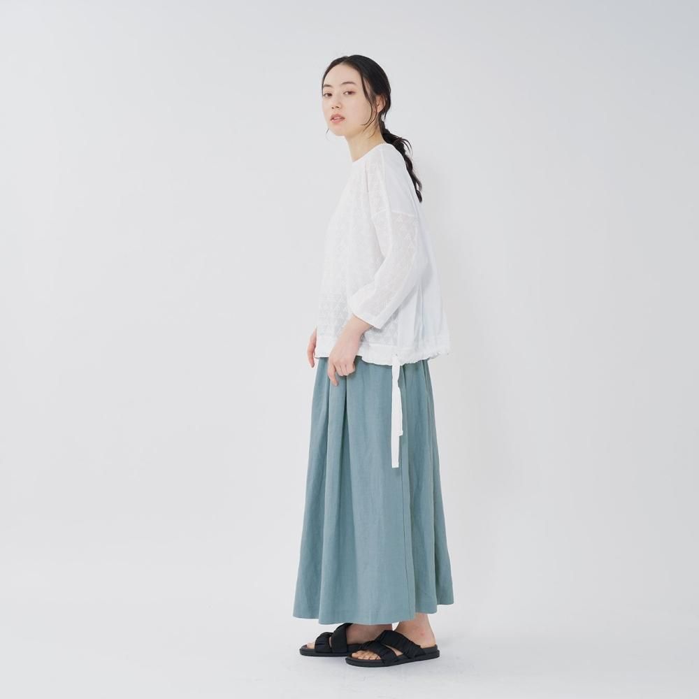 40/1リネン タックギャザースカート | - STAMPS ONLINE STORE