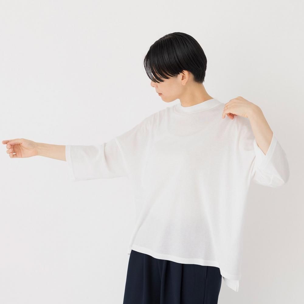 芽風 ME FU グラデーション Aライン コットン 長袖カットソー 綿 コットンフライス|モックネックカットソー - STAMPS ONLINE