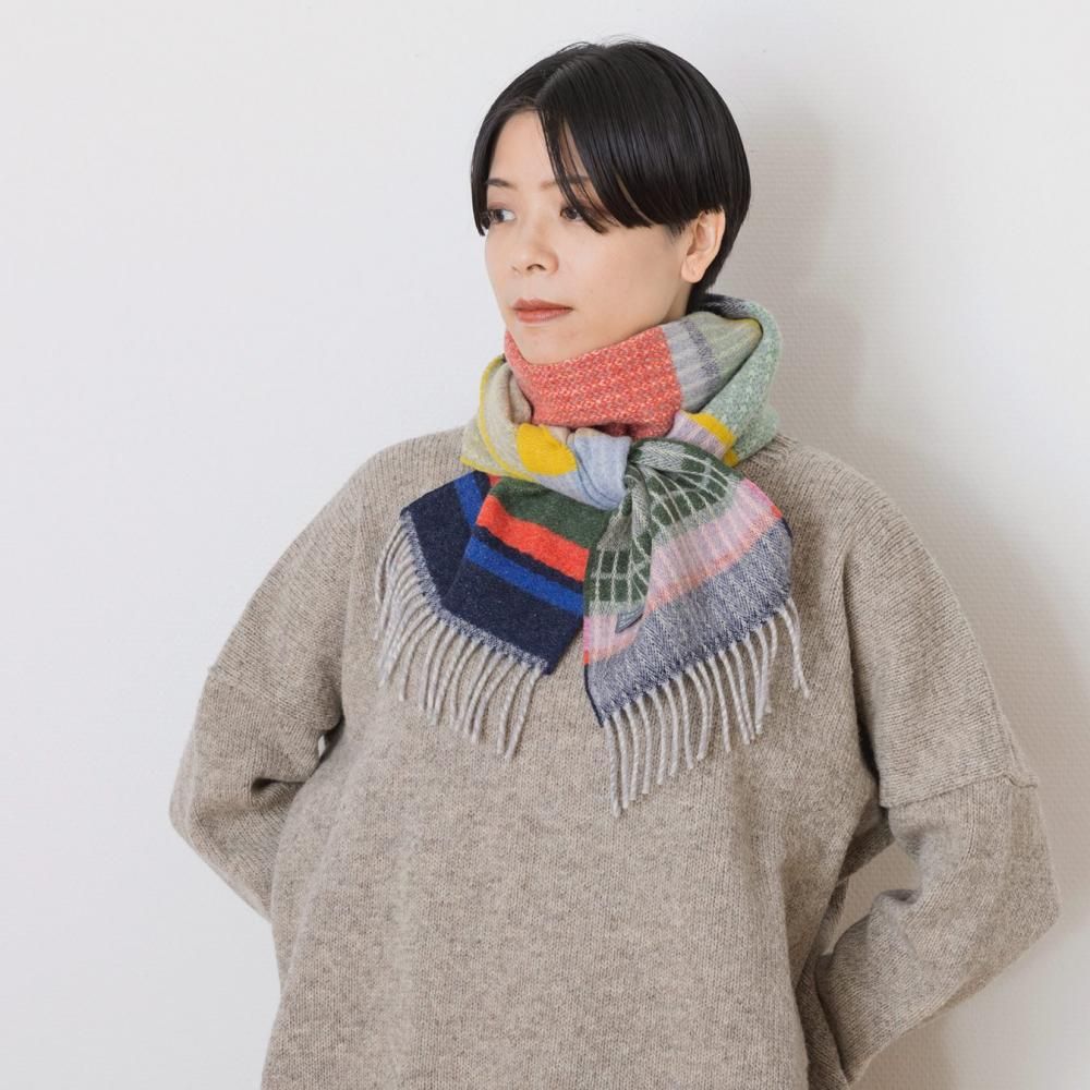 VICENS・豪華毛皮ストール、ショール、ラビット、ブラック 小物