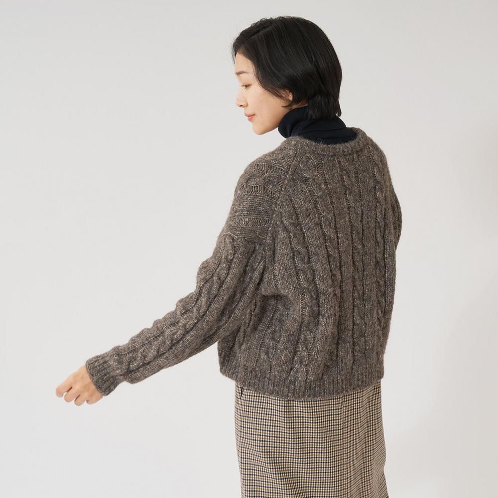 AMBIDEX Store ○ケーブルパッチワーク クルーネック