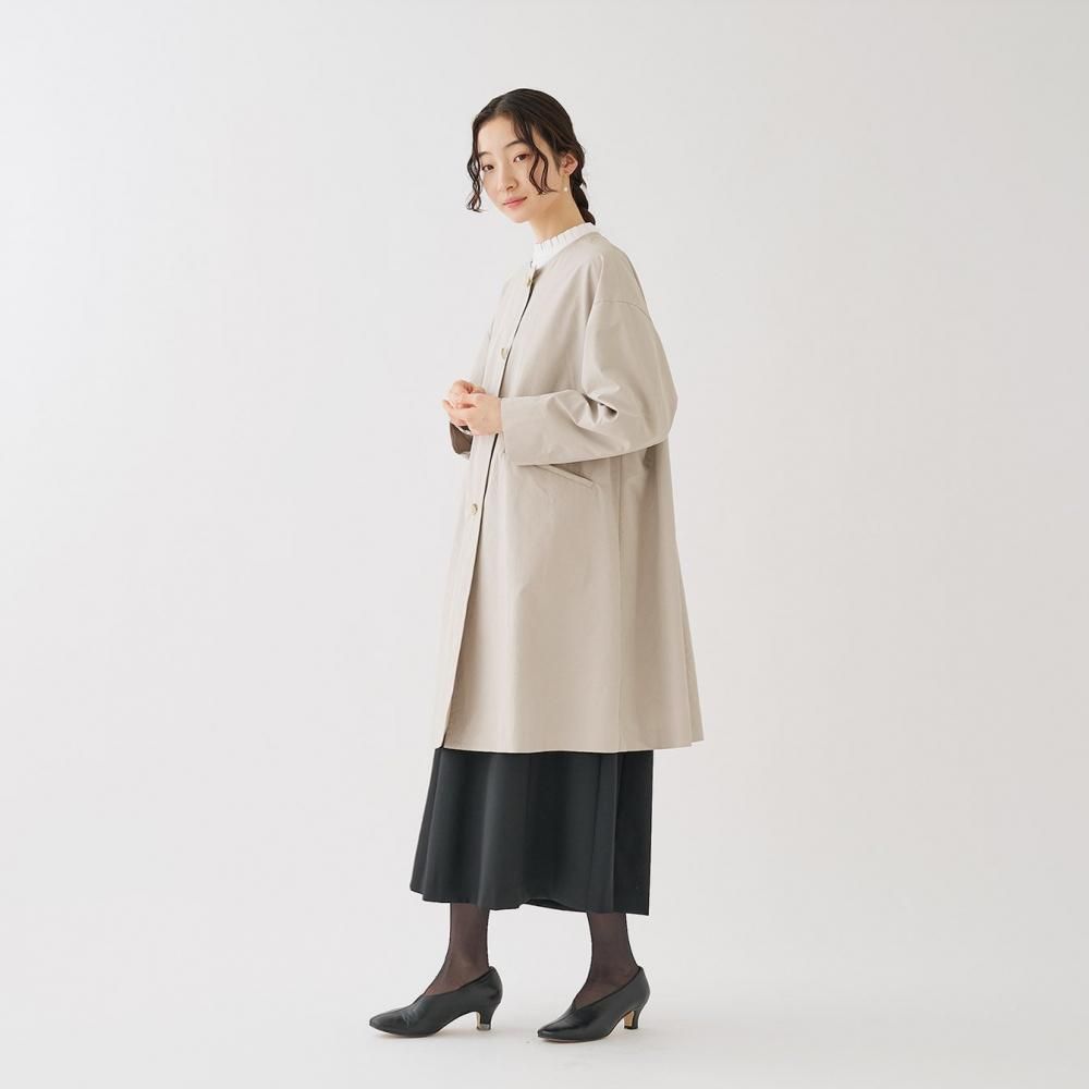 極美品❗️AIMER ウエストタックバックルベルト付き　ノーカラーコート and it_】ベルト付ノーカラーウールタッチライトコート 【メール