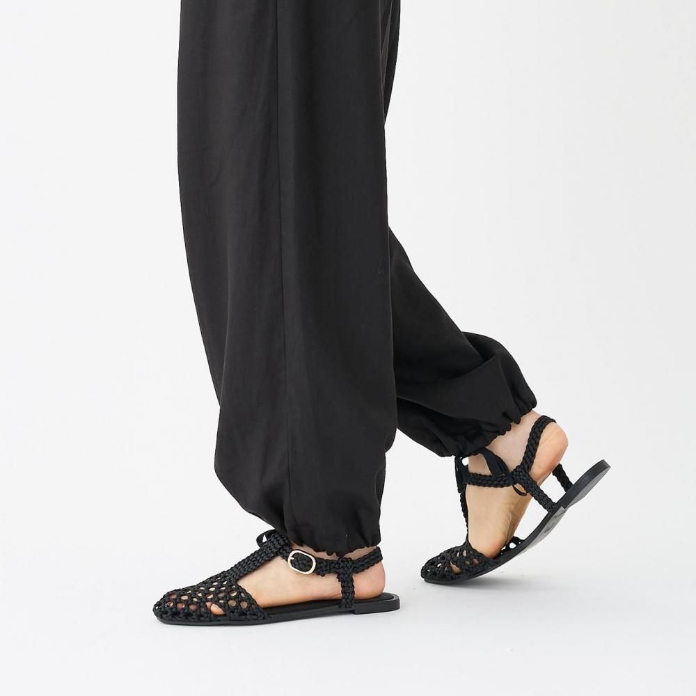 30％OFF]リネンツイルタンブラー 裾ドローストリング付イージー